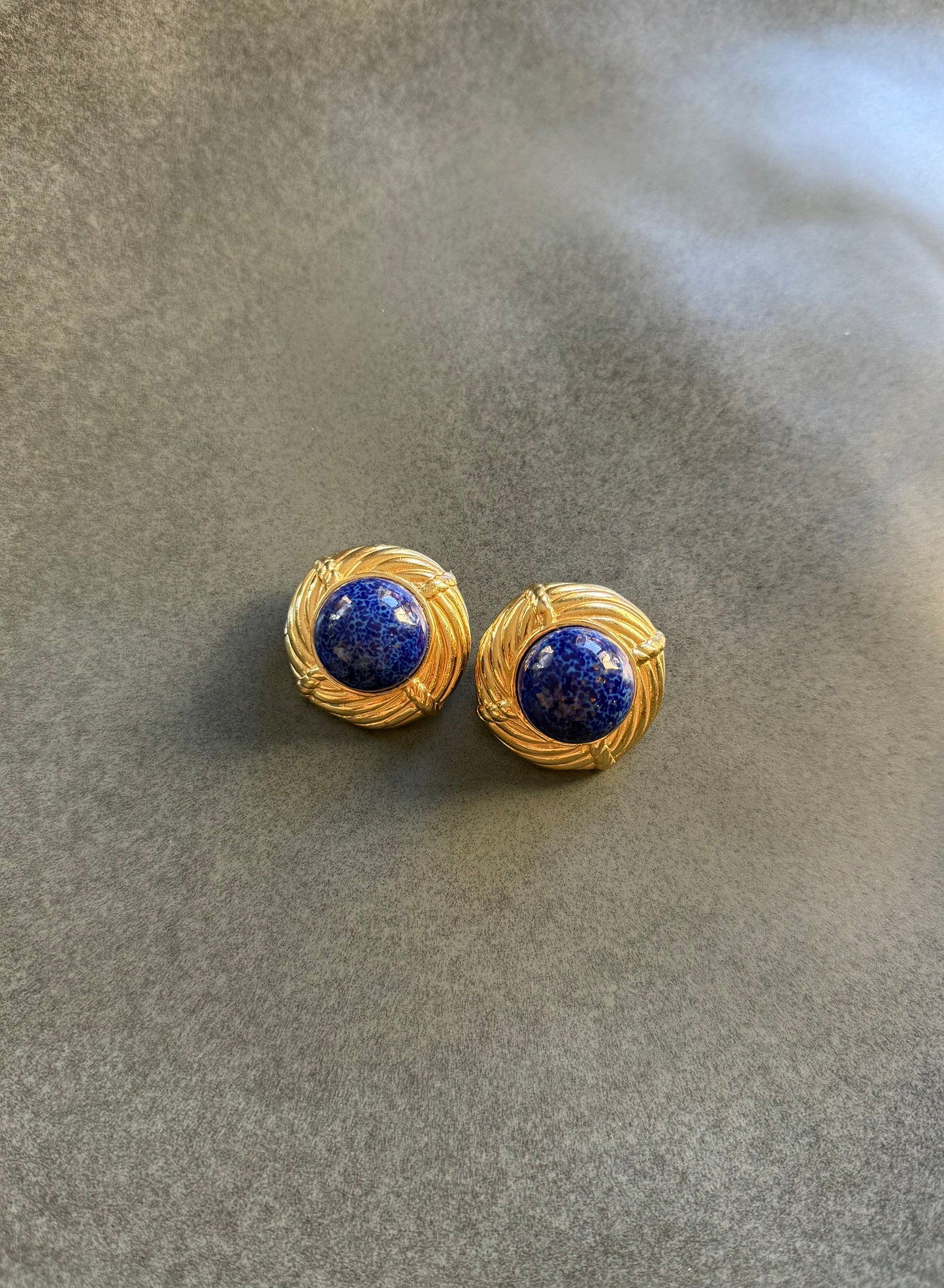 Vintage Ciner Lapis Earrings