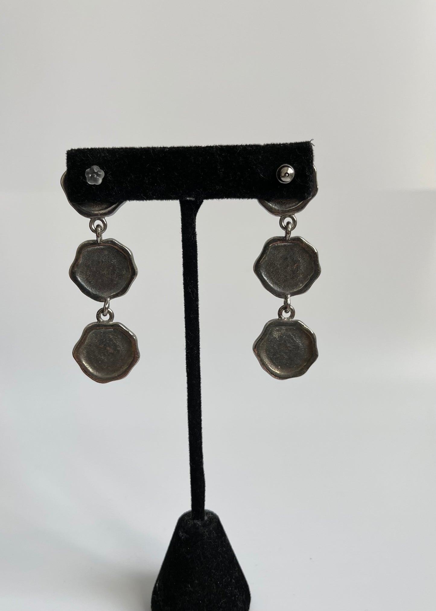 Black Circle Hanging Earrings