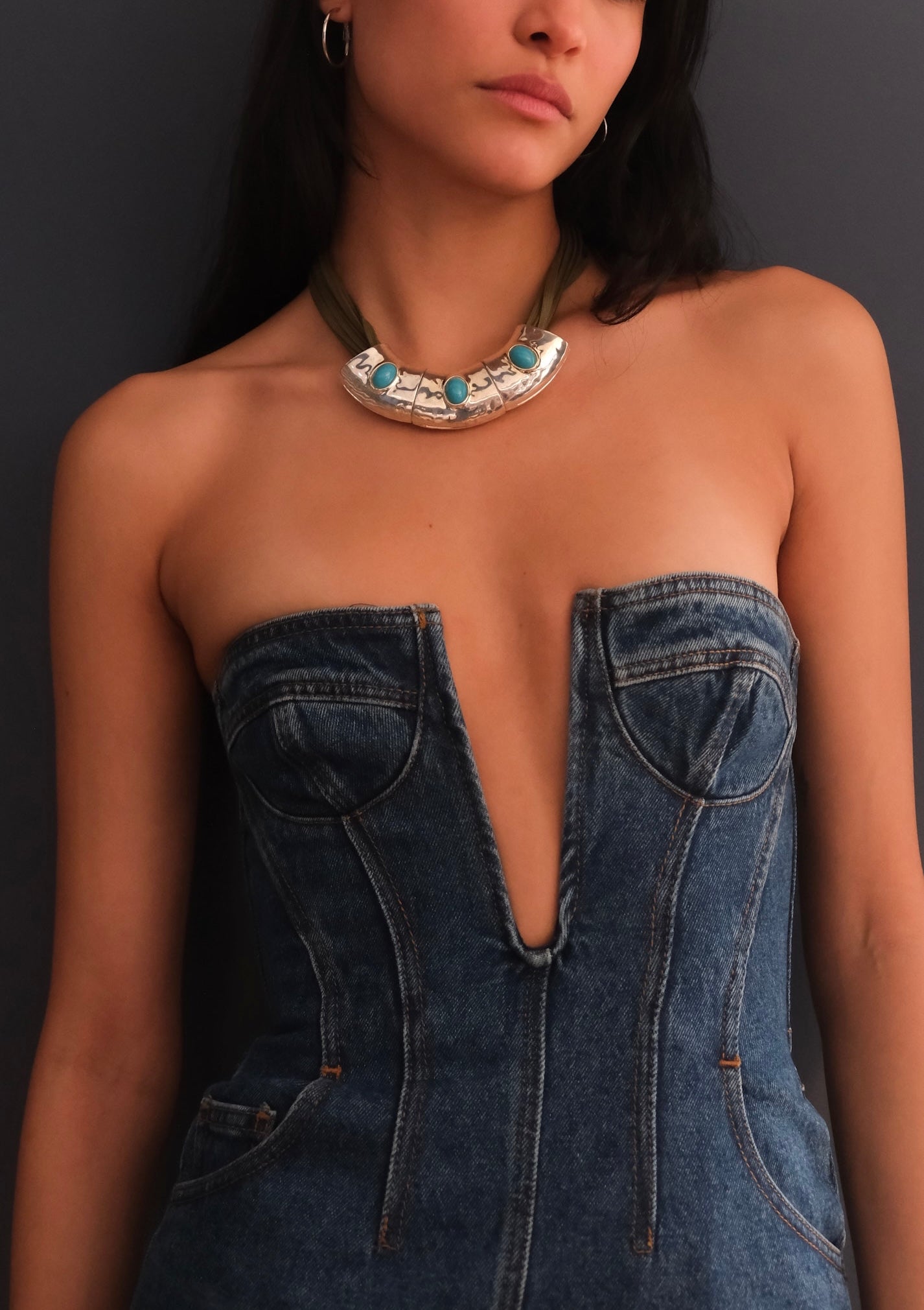 Silver & Turquoise Statement Necklace