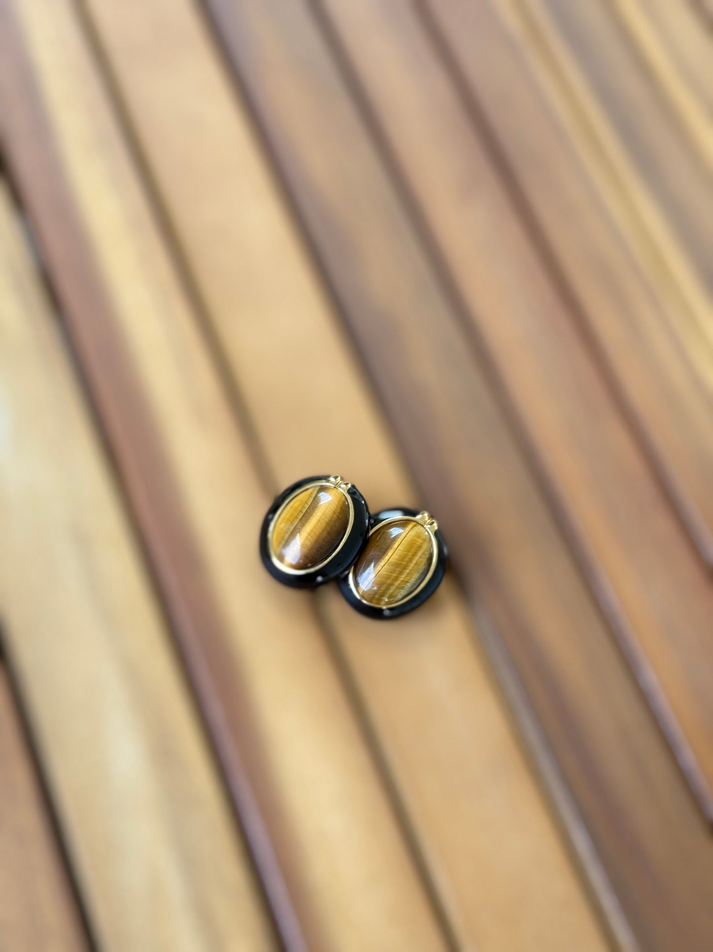 Vintage Ciner Tigers Eye Earrings