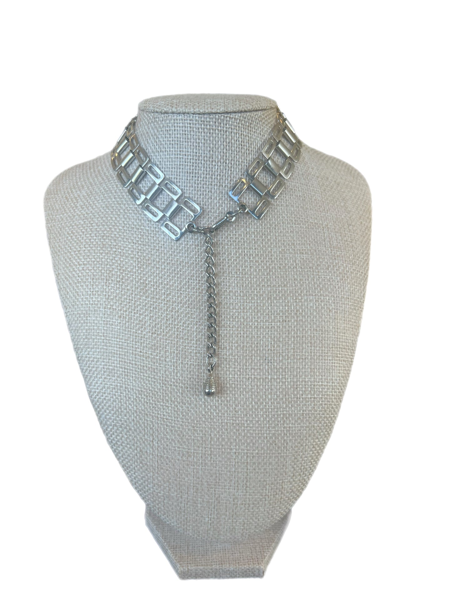 Silver Link Choker Necklace