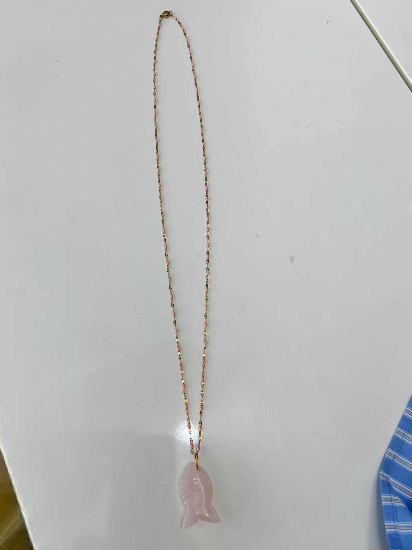 Beaded Chain Fish Necklace