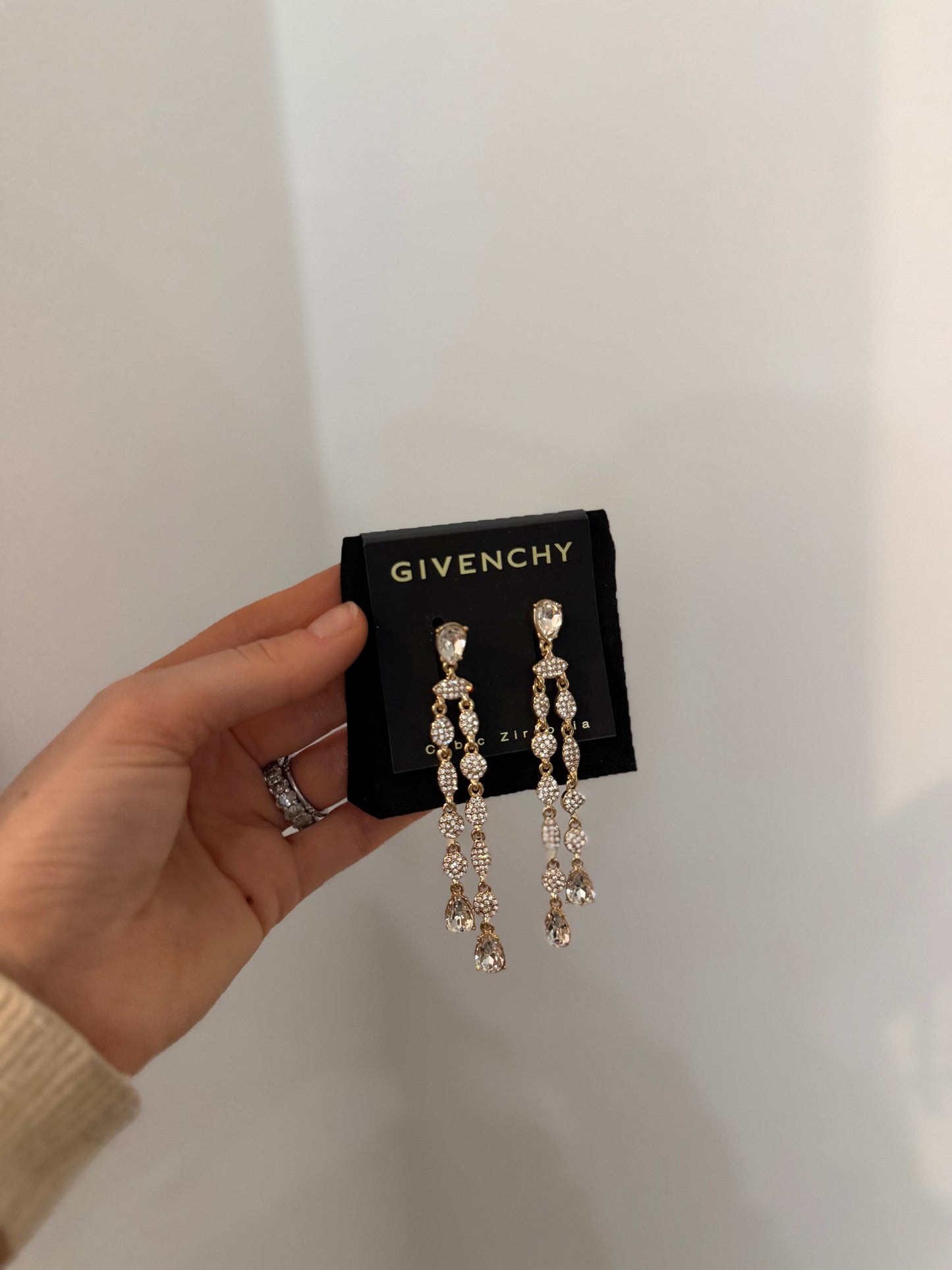 Givenchy Pear-Shape Crystal Statement Earrings