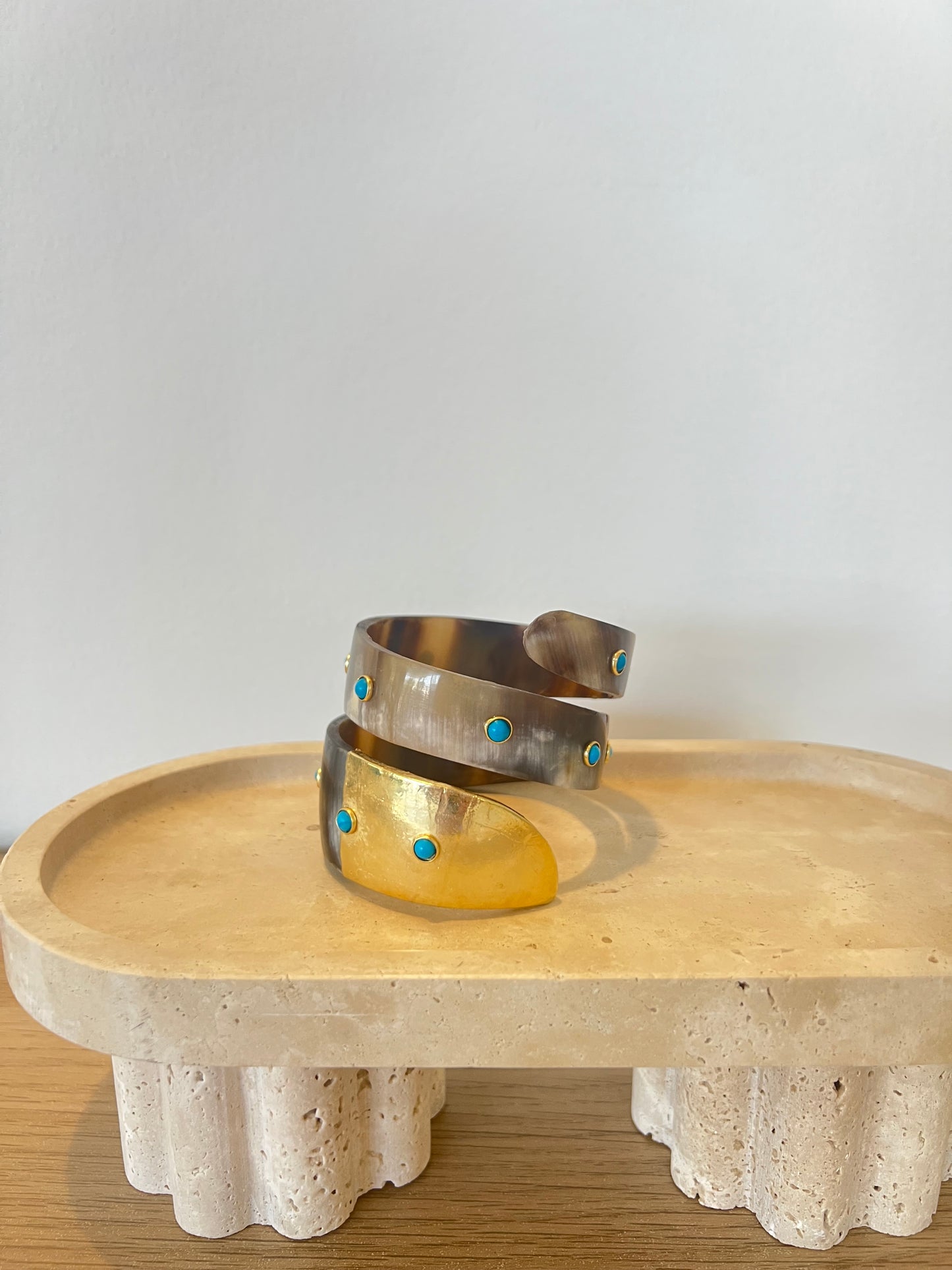 Gold Brown And Turquoise Arm Cuff