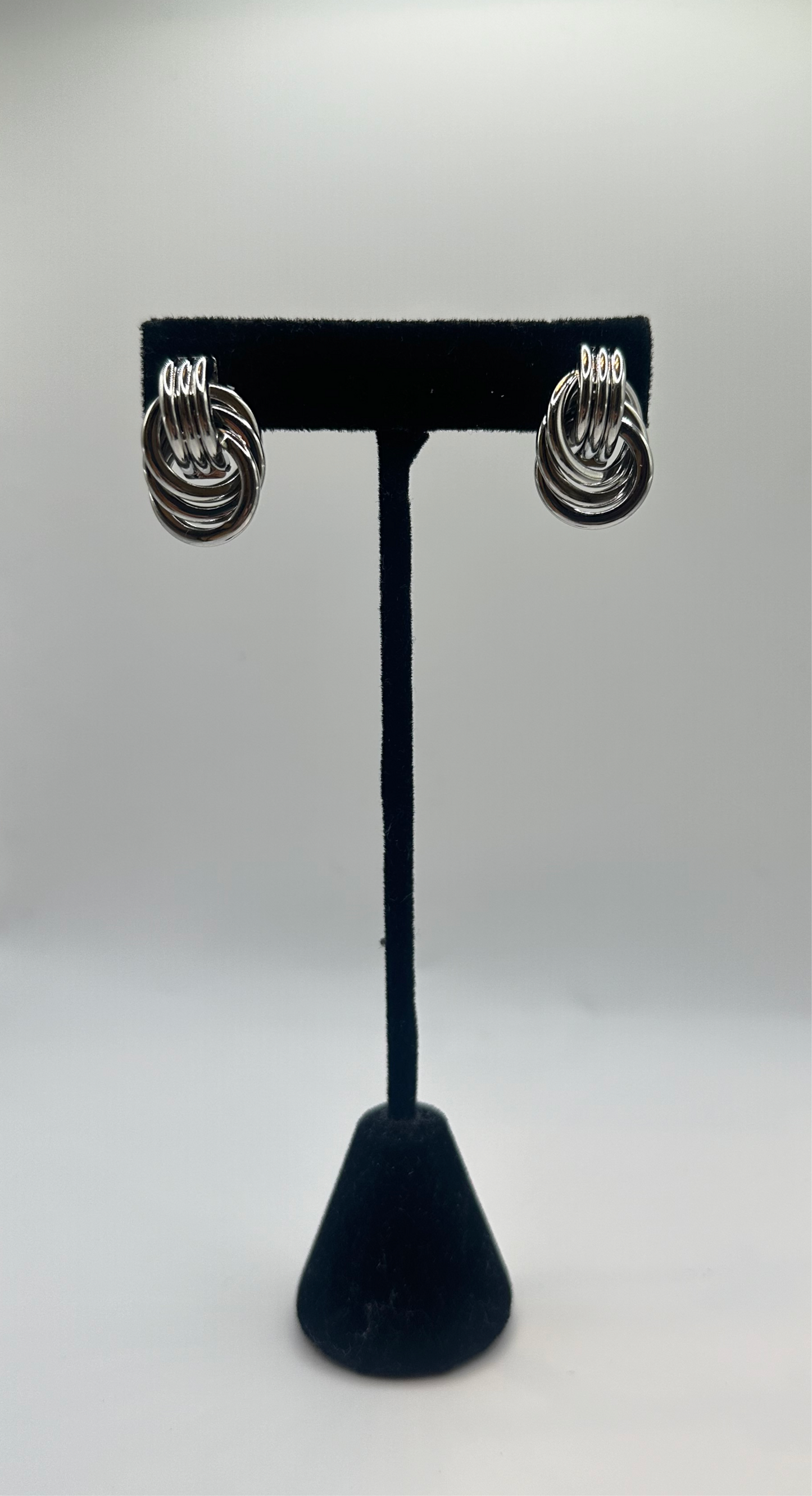 Double Loop Silver Earrings