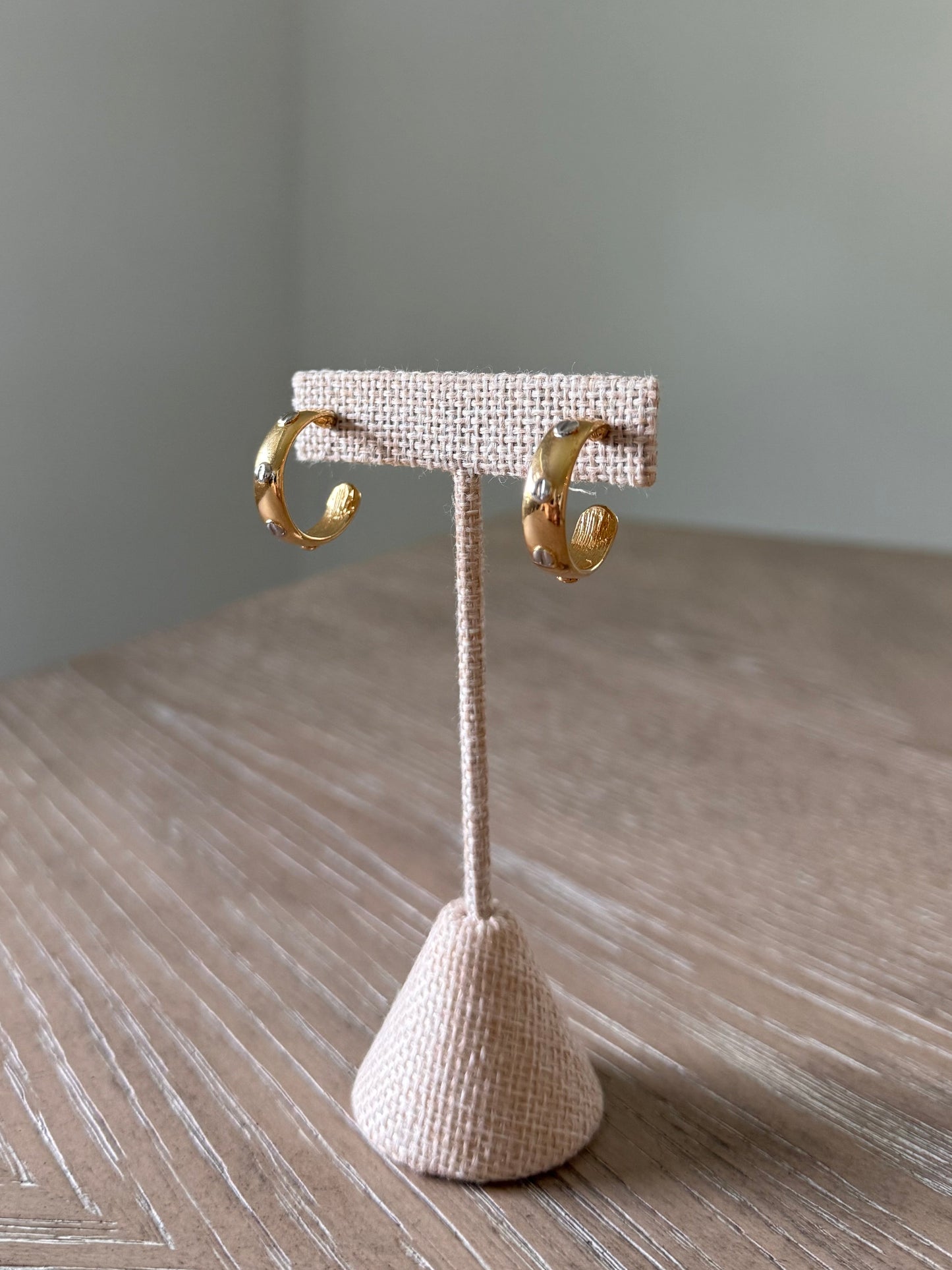 Vintage Two Tone Hoop Earrings