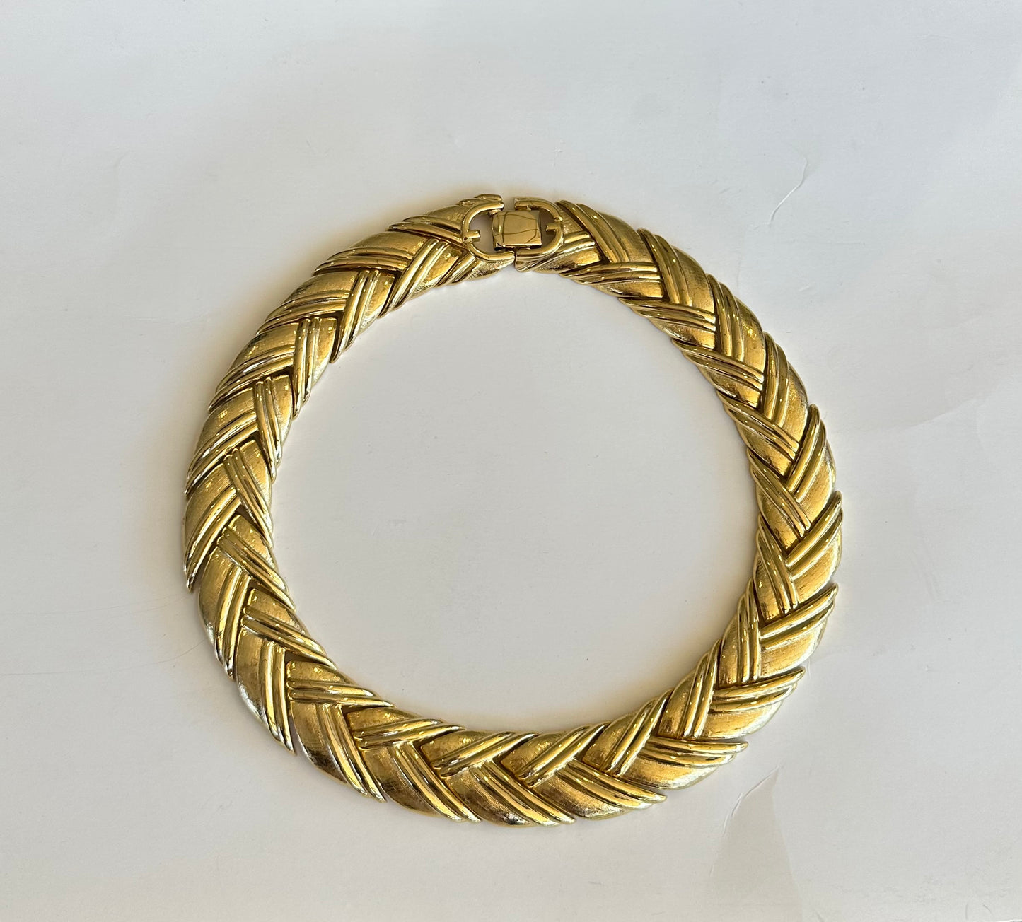 Vintage Givenchy Gold Chunky Braided Collar Necklace