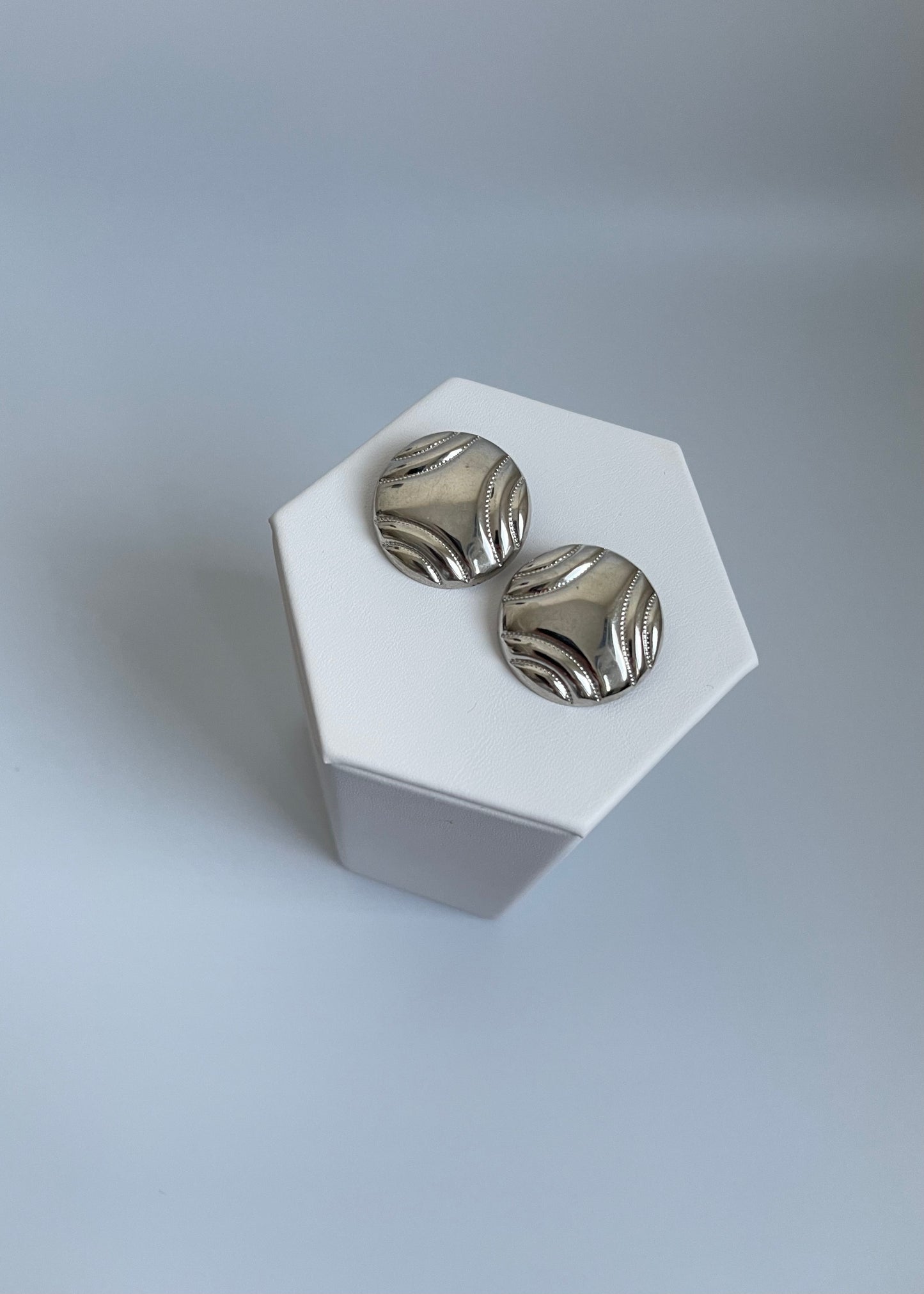 Round Silver Earrings