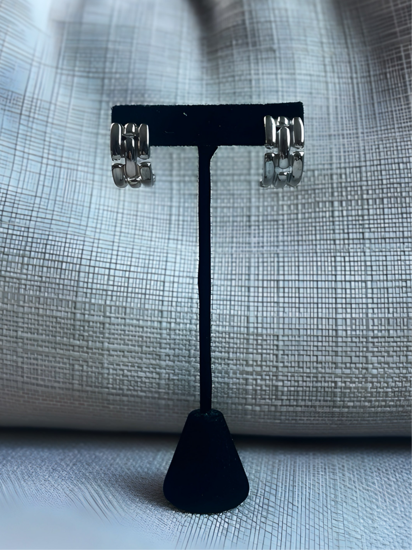 Givenchy Silver Link Half Hoop Earring