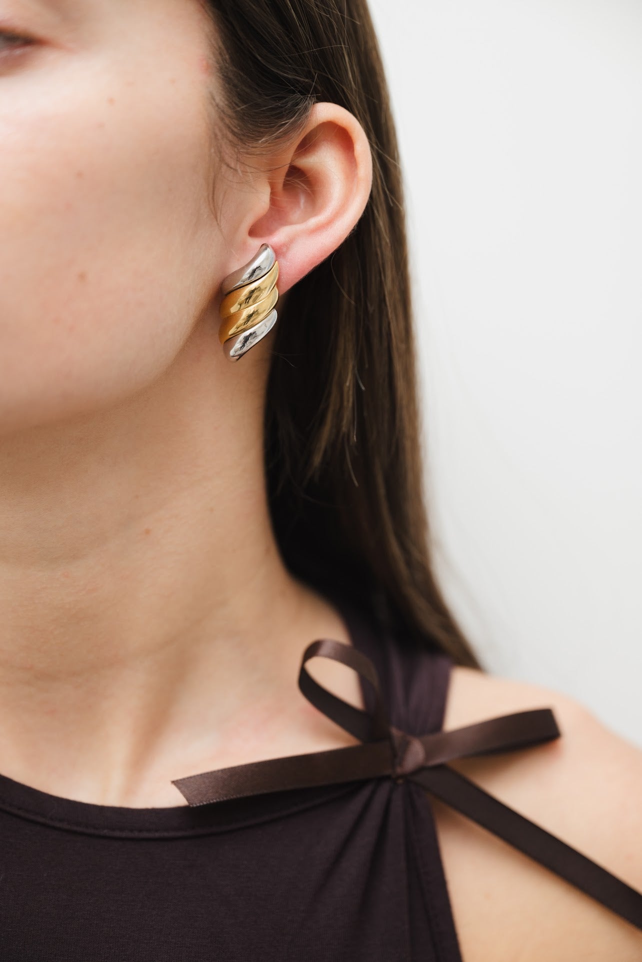 Vintage Monet Two Tone Earrings