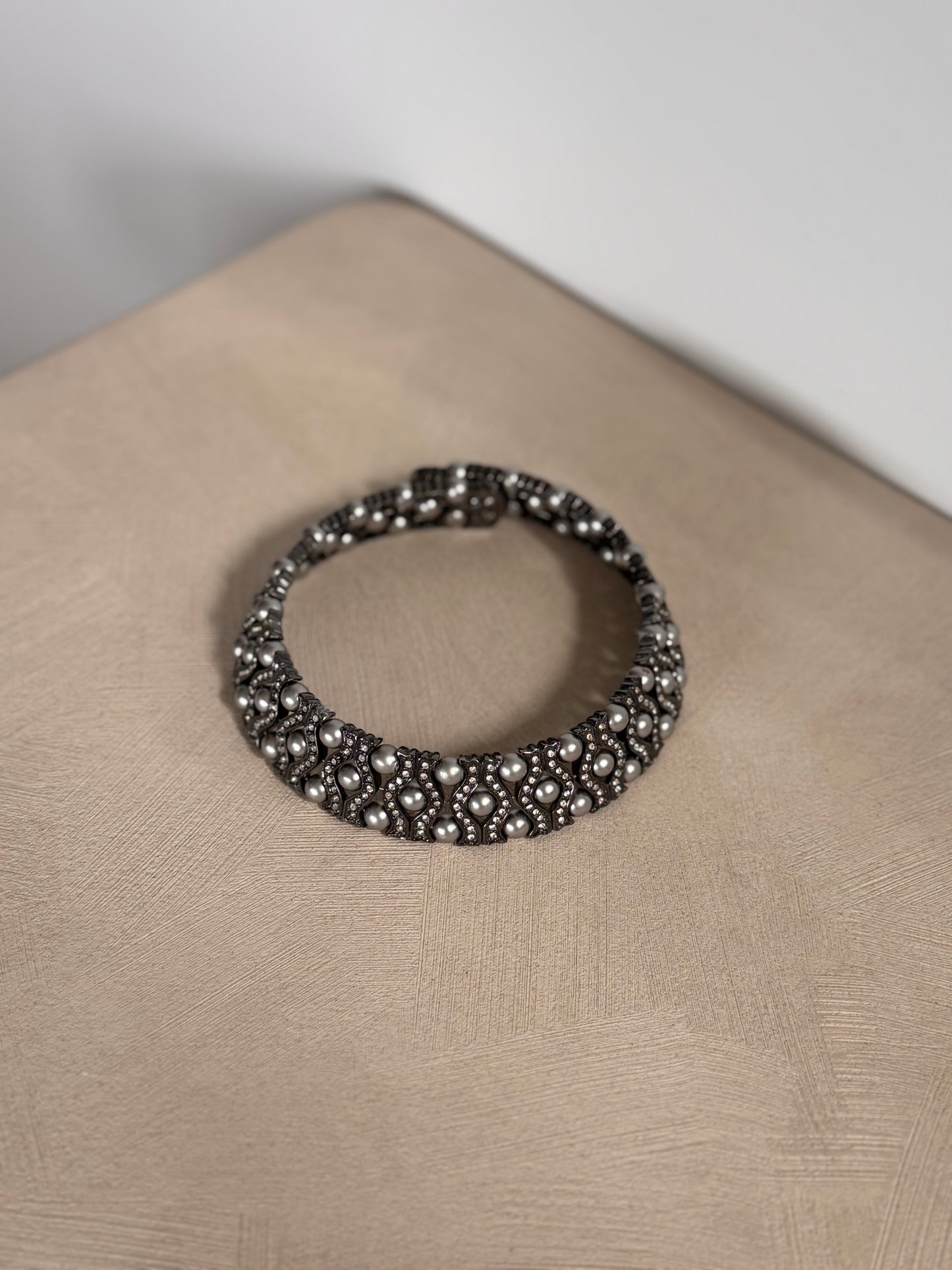 Pearl And Rhinestone Choker