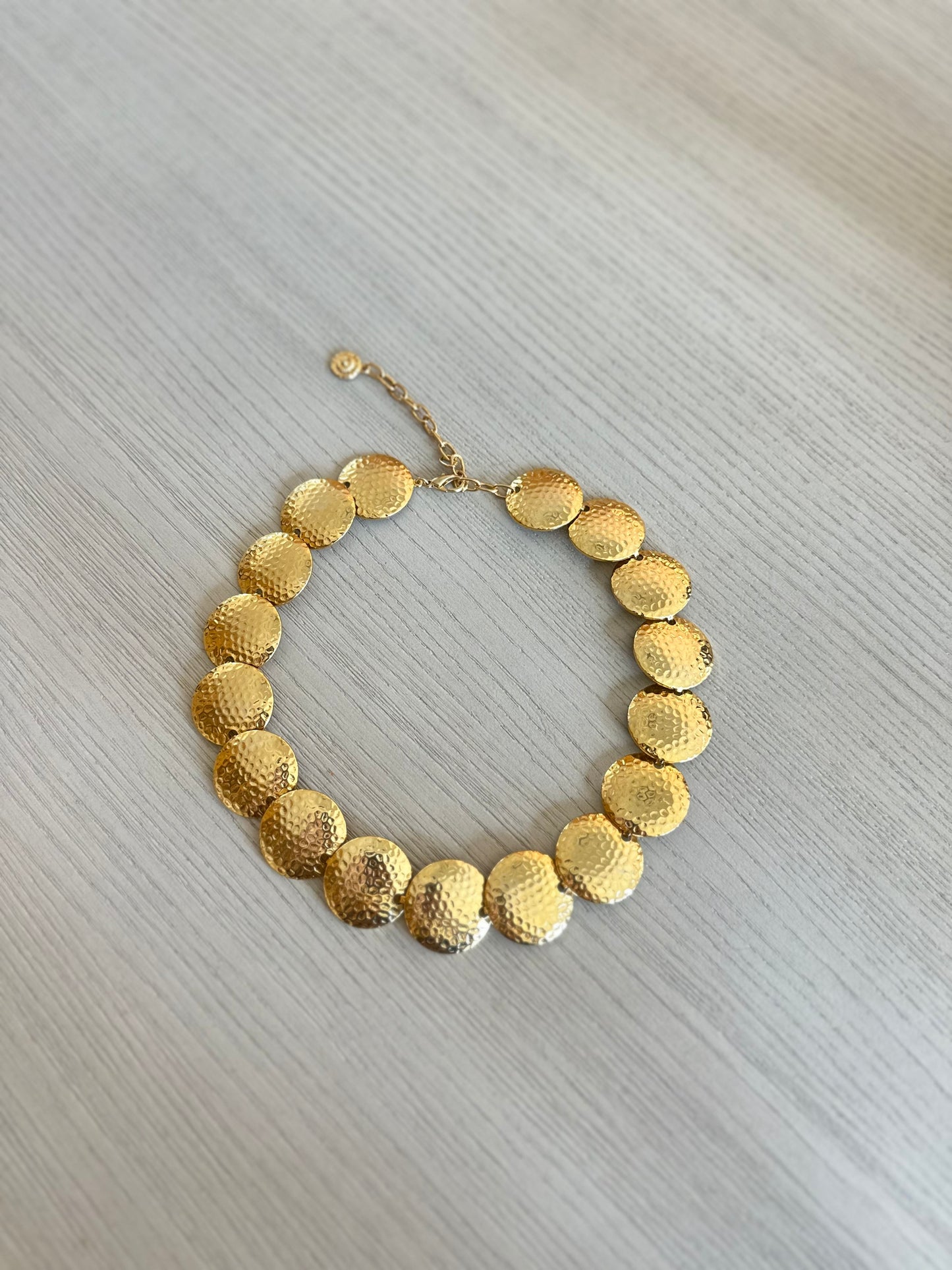 Gold Hammered Collar Necklace