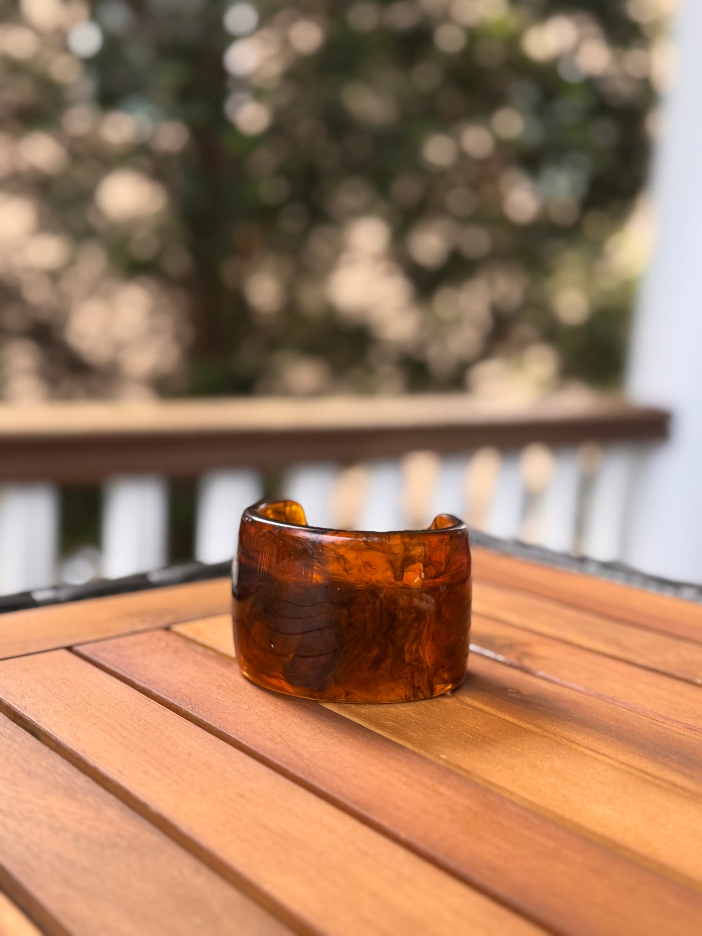 Vintage Brown Lucite Cuff Bracelet