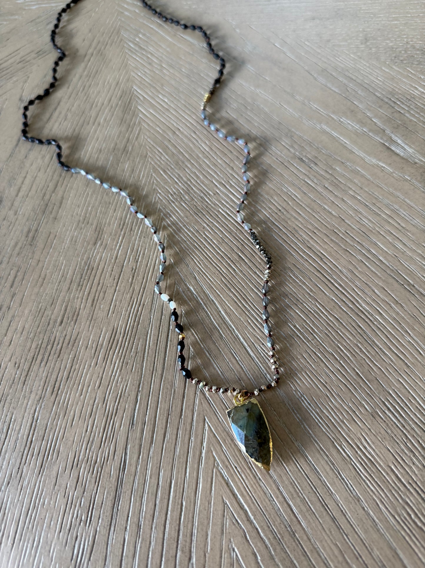 Beaded Green GemStone Necklace