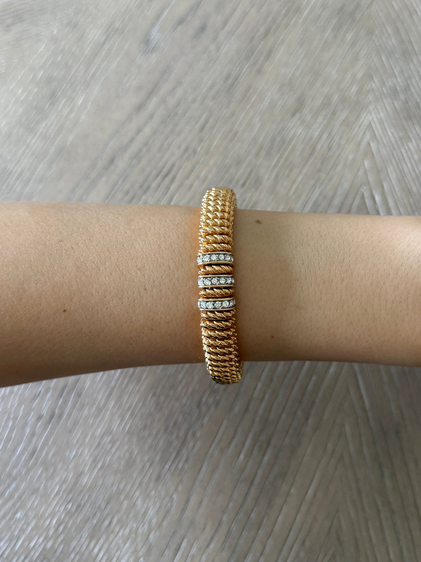 Vintage Gold And Diamond Cuff