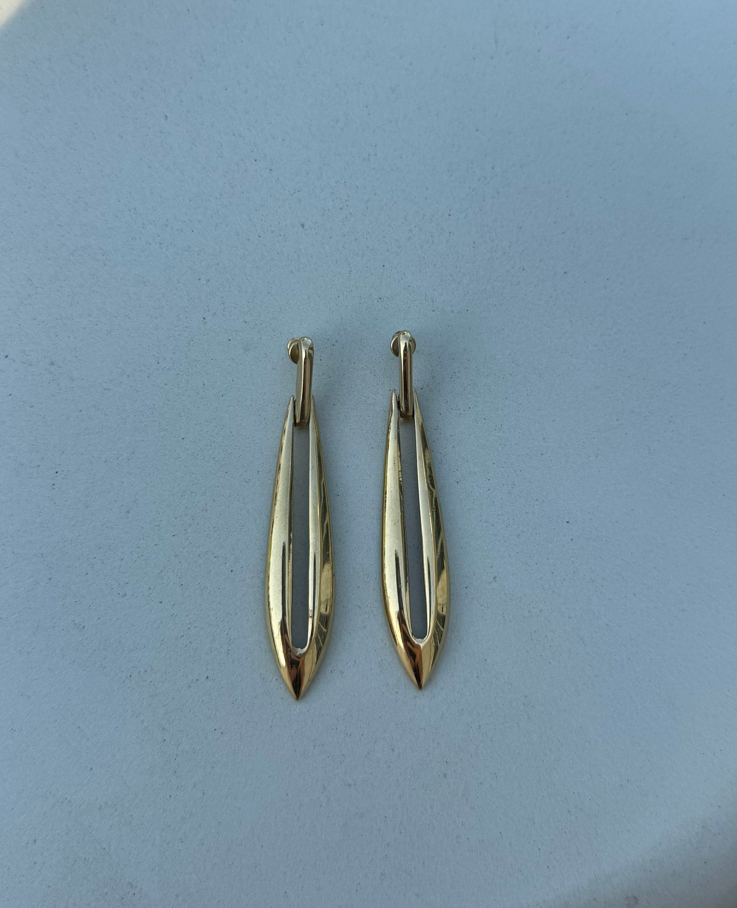 Vintage Gold Dangle Clip Earrings