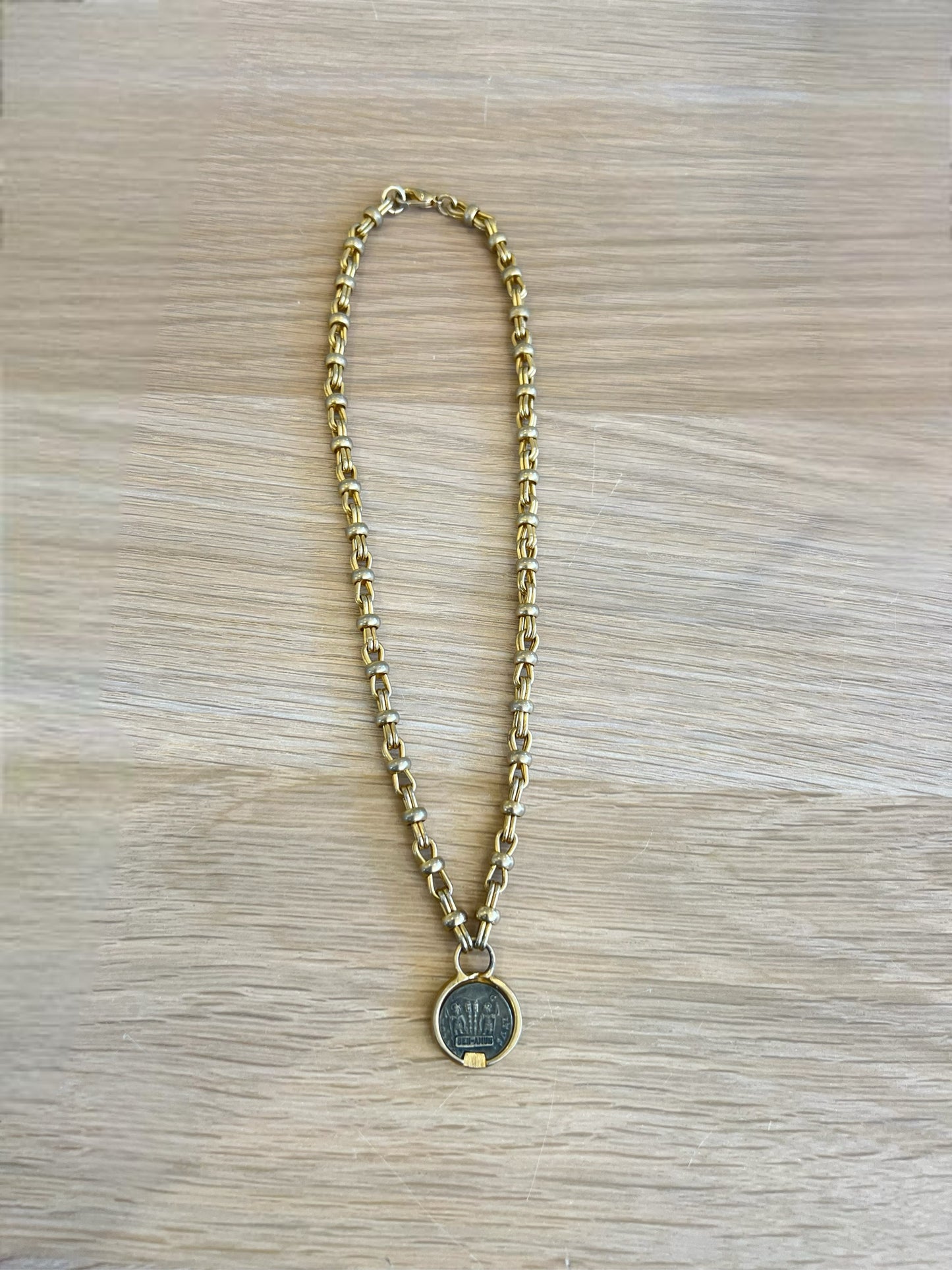 Vintage Coin And Gold chained Necklace