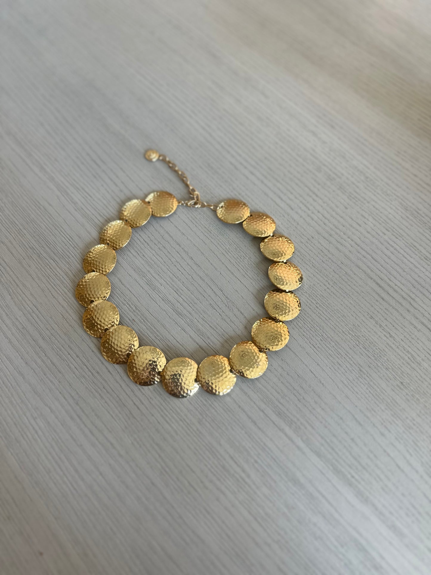 Gold Hammered Collar Necklace