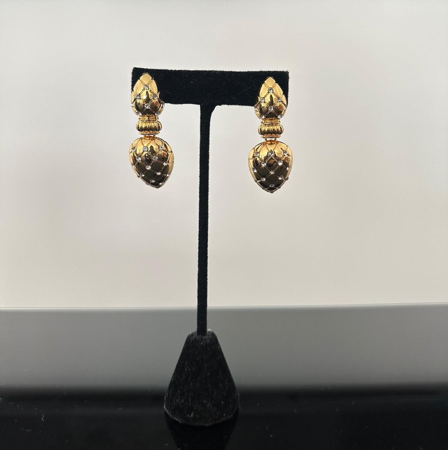 Gold and Crystal Statement Earring