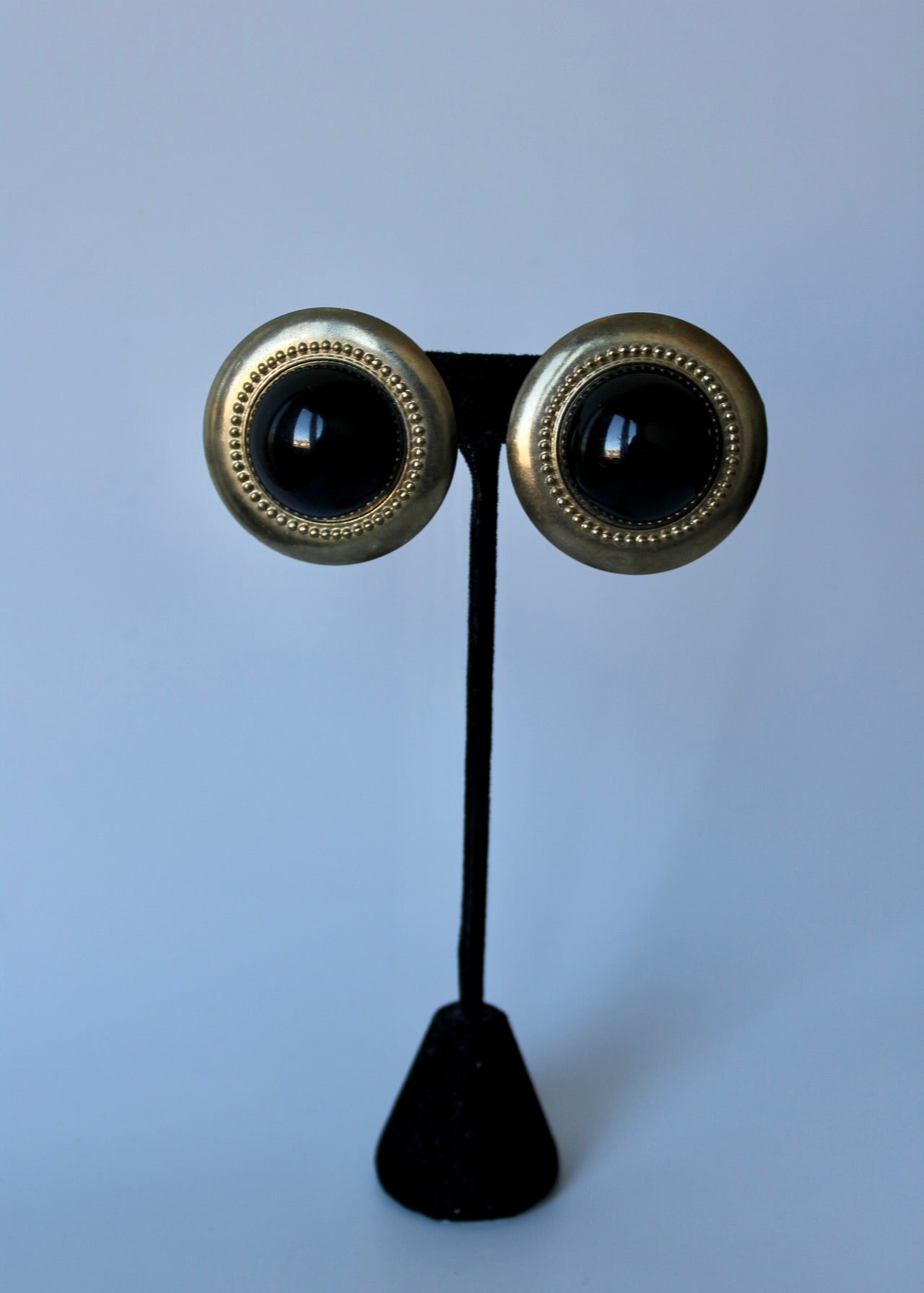 Black and Bronze Circle Earrings