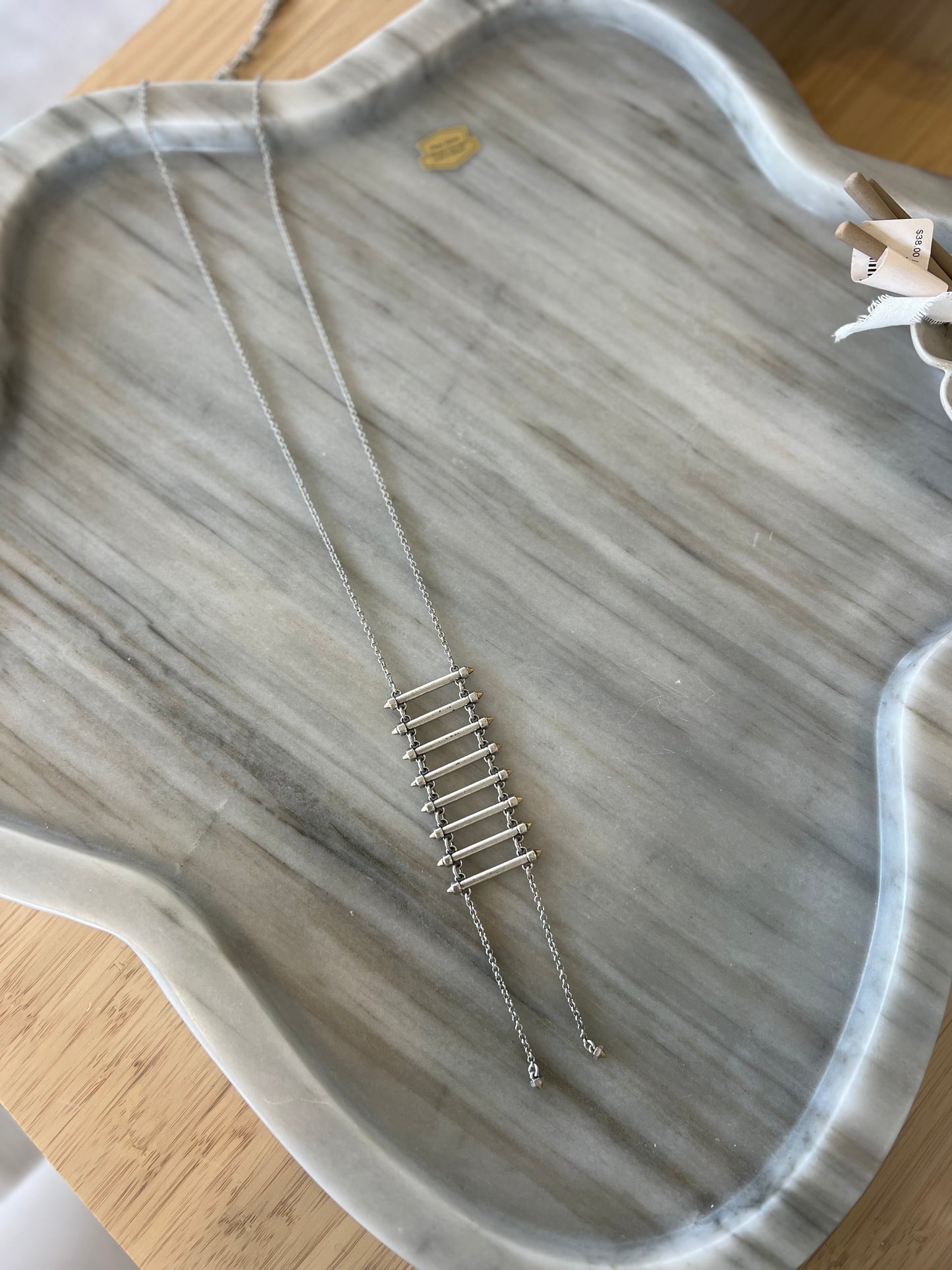 Silver Ladder Pendant Necklace