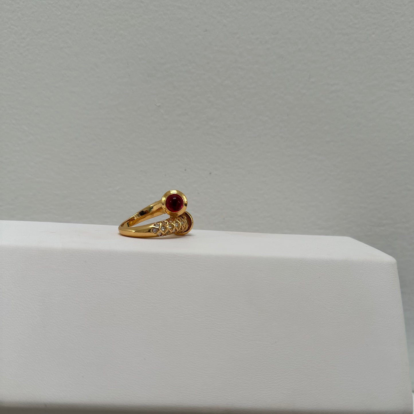 Wrap Around Green and Ruby Ring