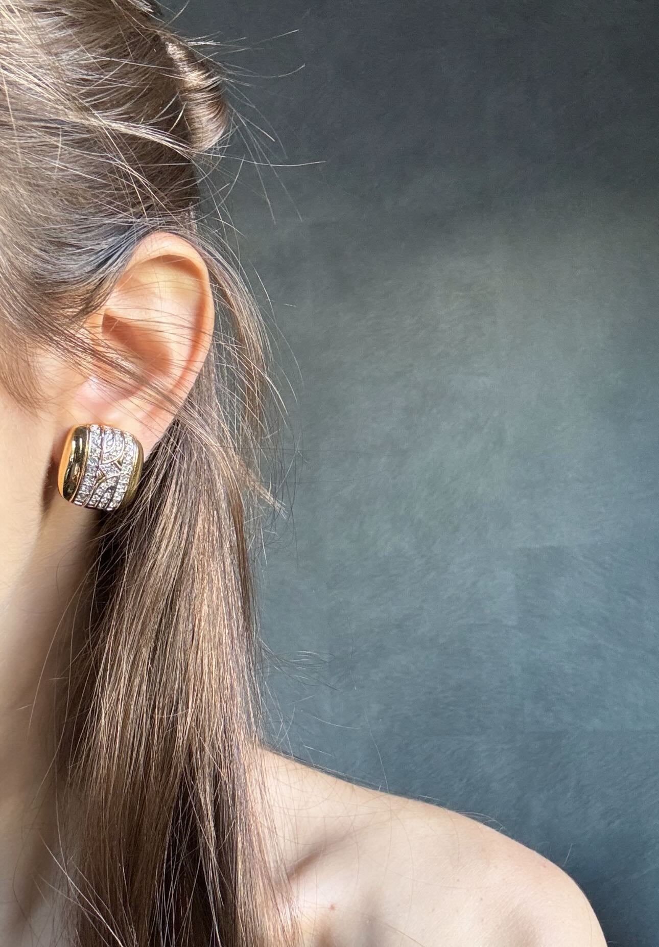 Vintage Nina Ricci Crystal Clip Back Earrings