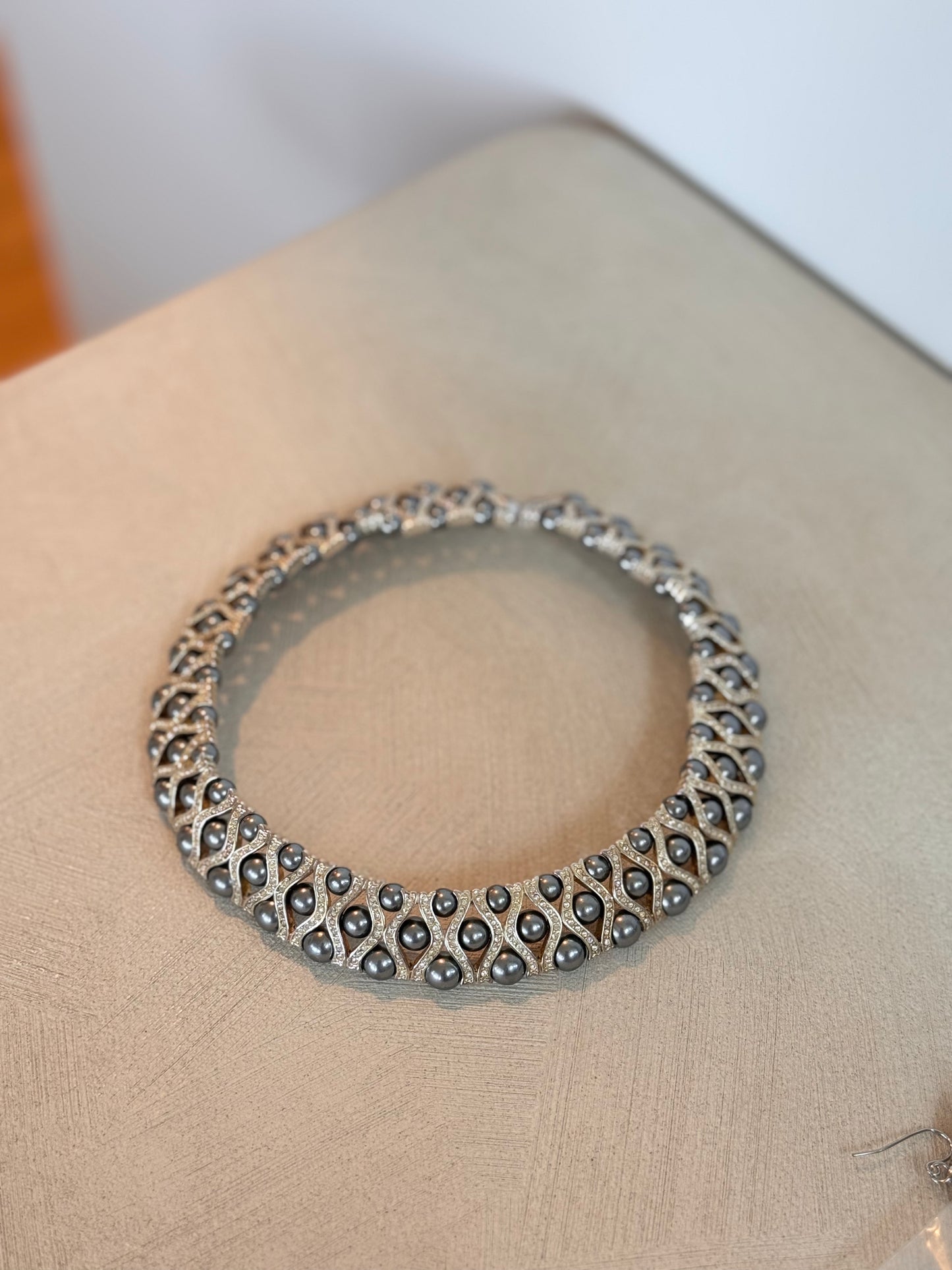Vintage Grey Pearl Choker
