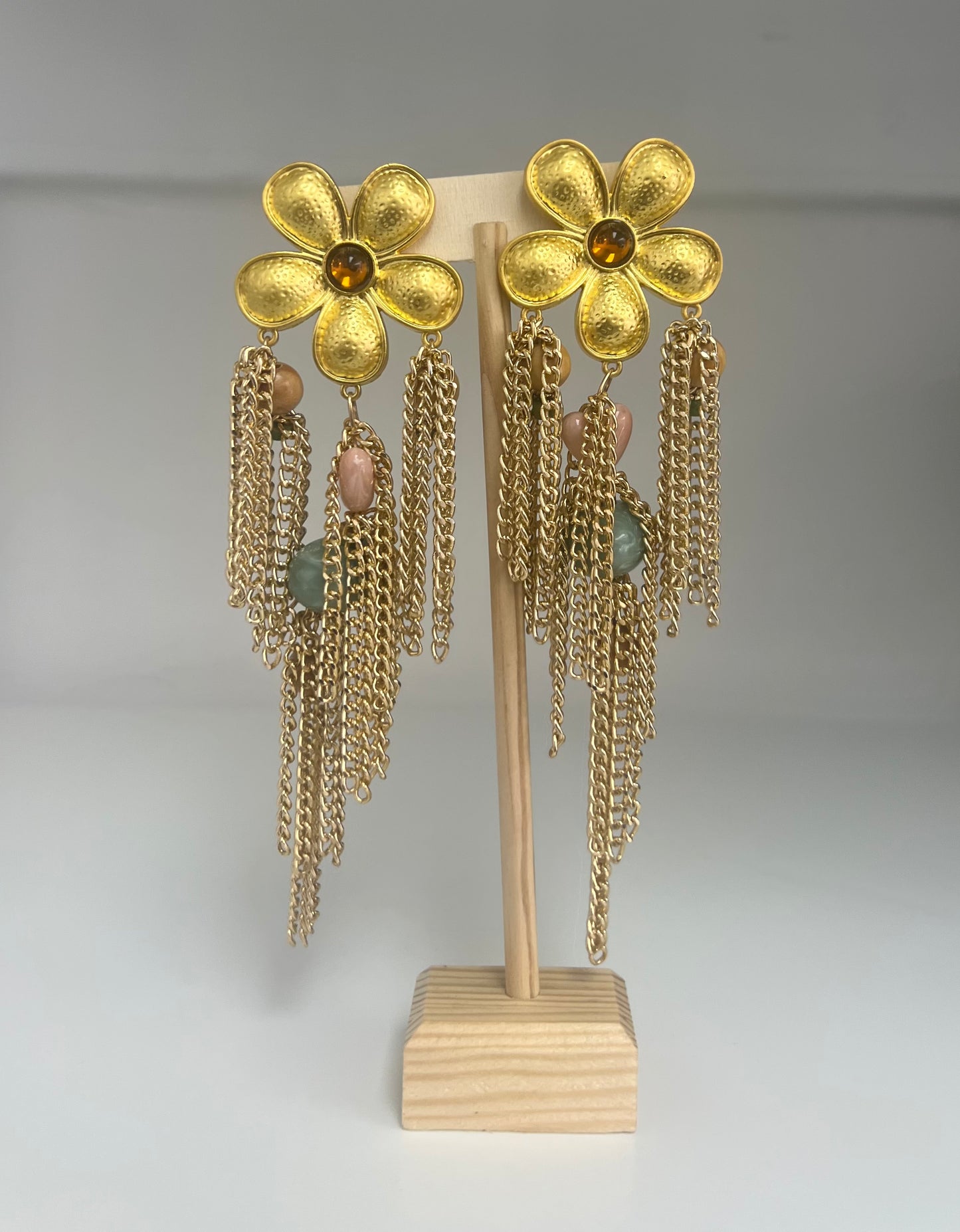 Flower Gold Waterfall Earring