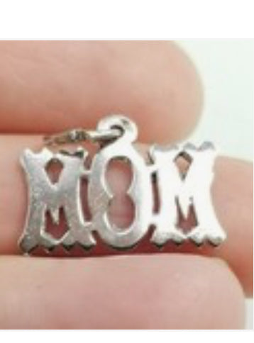 Vintage Silver Mom Pendant, Charm