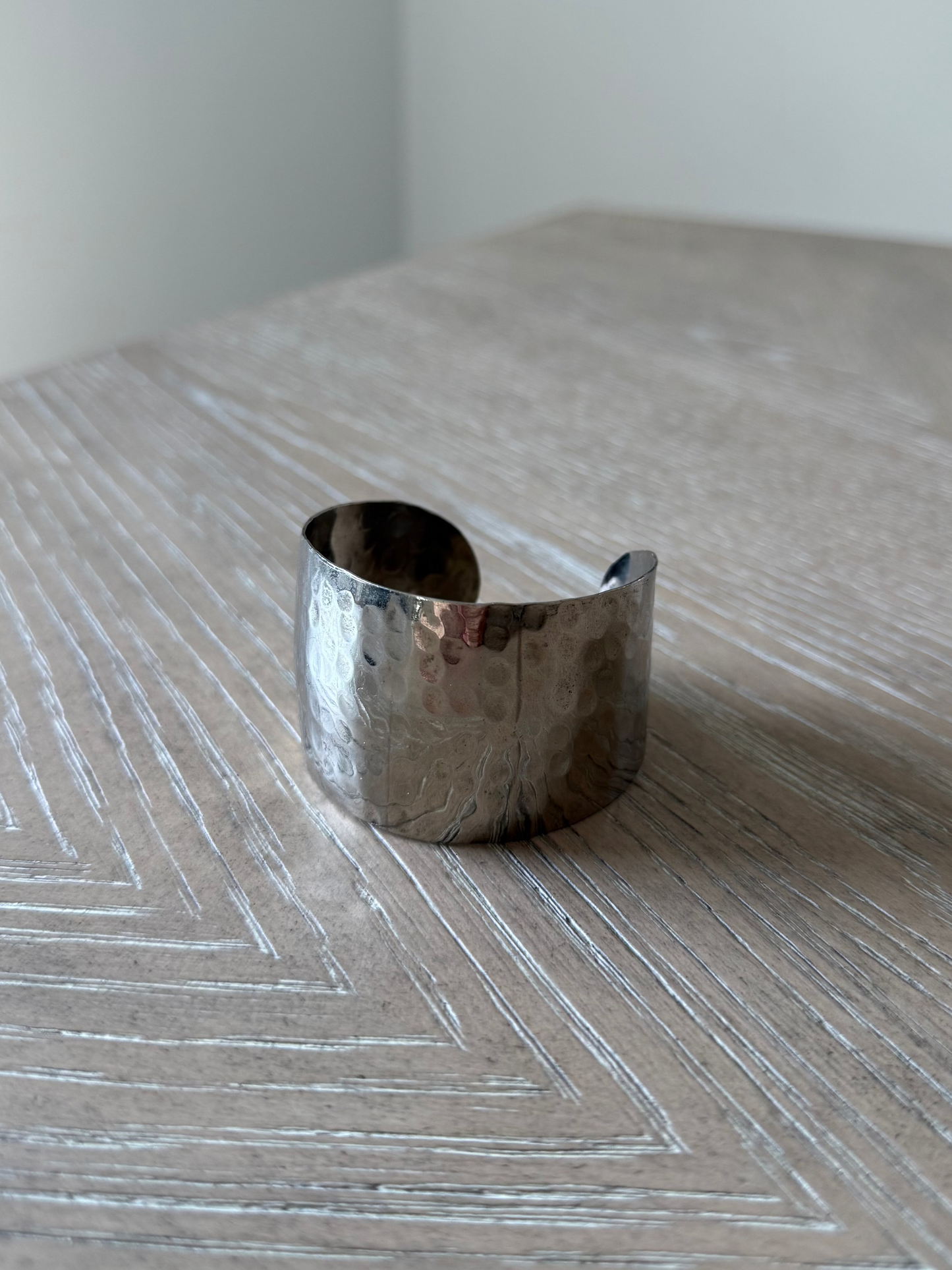 Vintage Silver Hammered Cuff