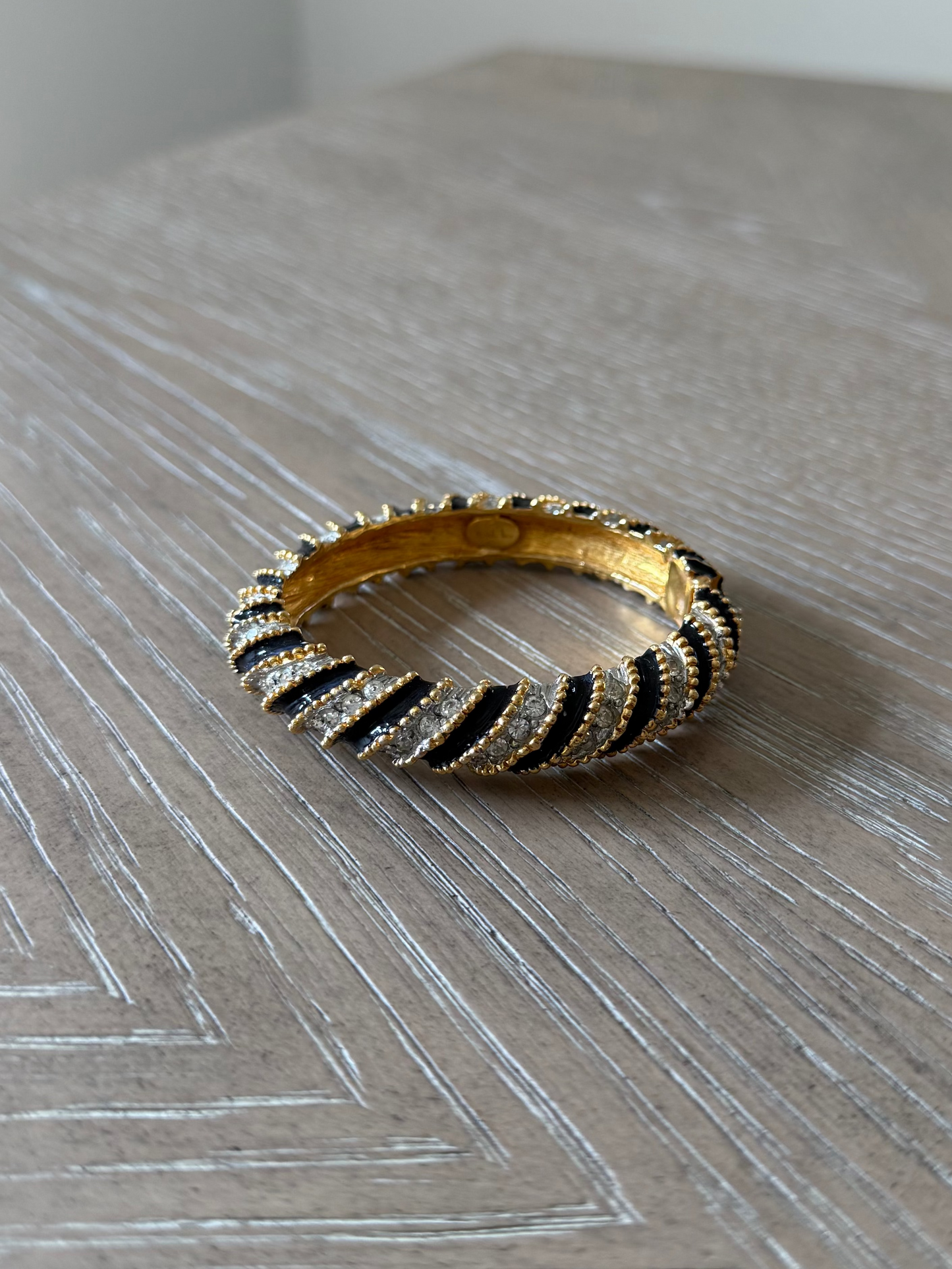Black and Crystal Bangle