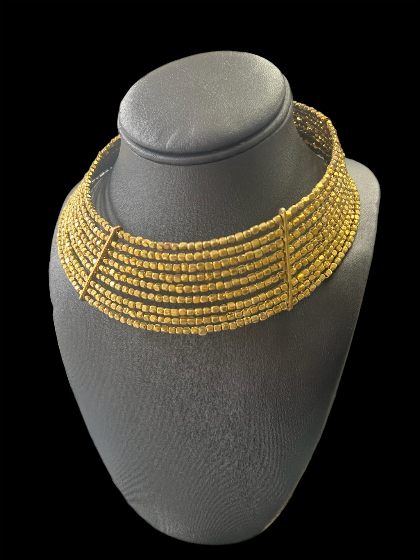 Gold Beaded Collar Necklace