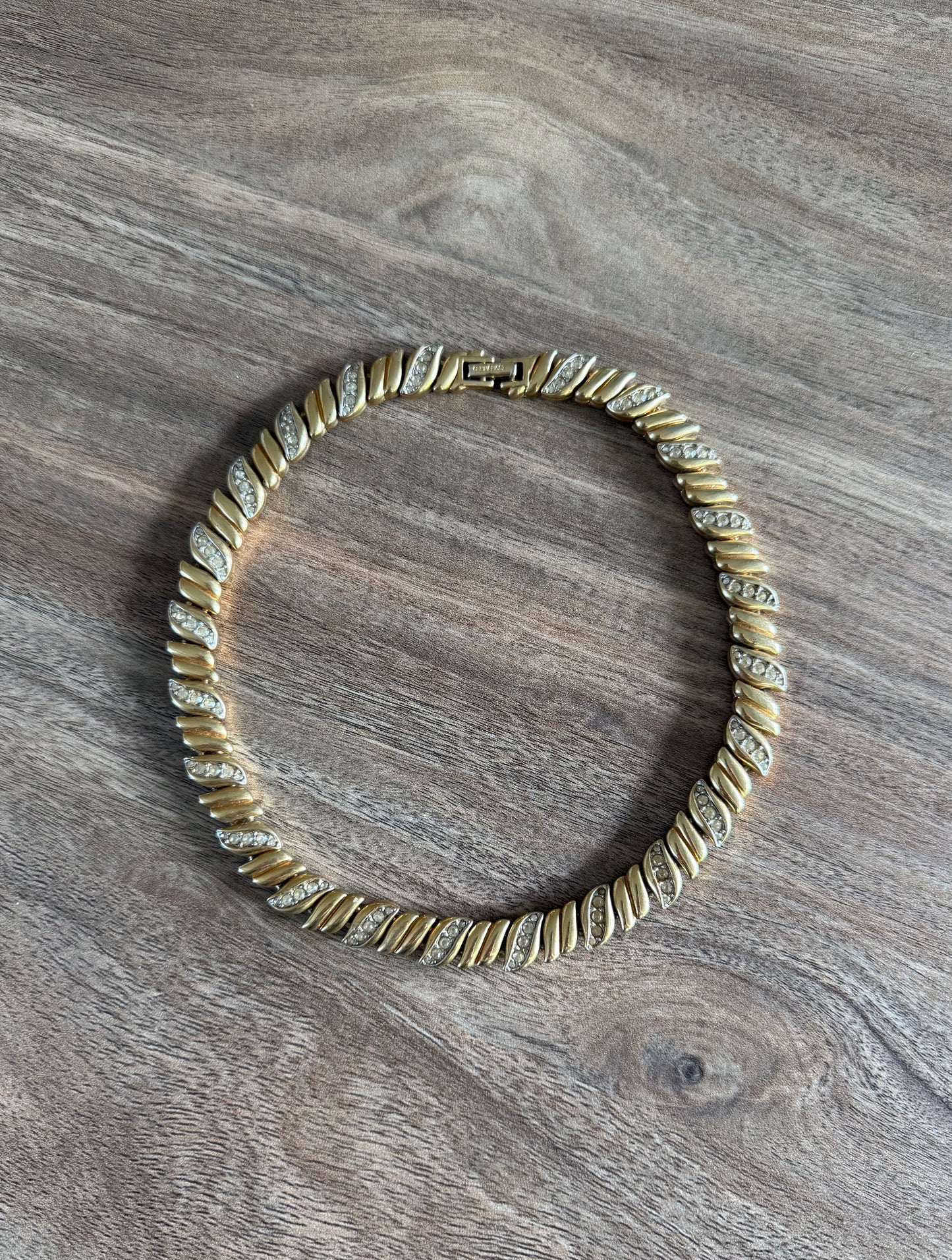 Vintage Gold And Diamond Collar Necklace
