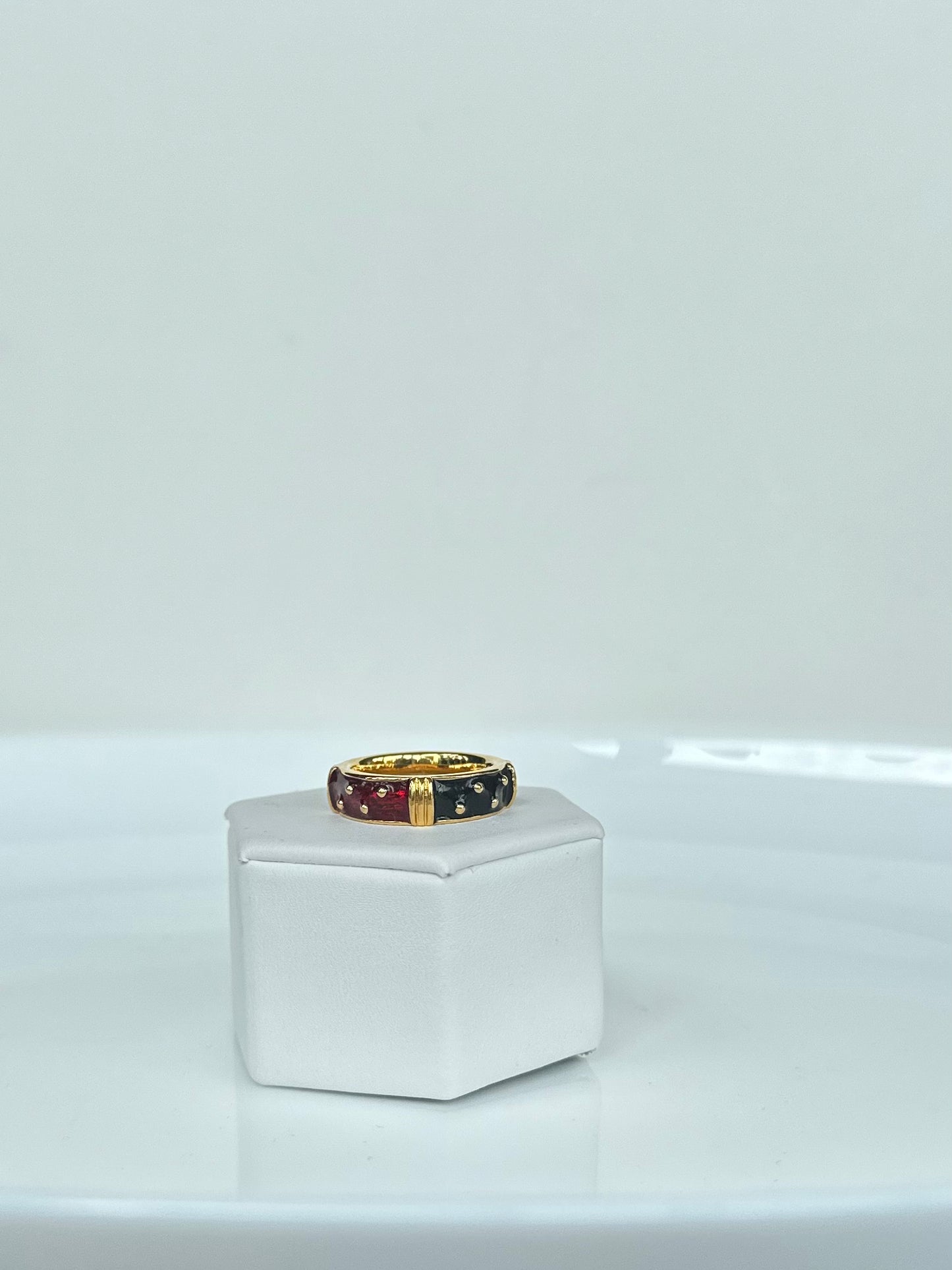 Black And Red Gold Ring