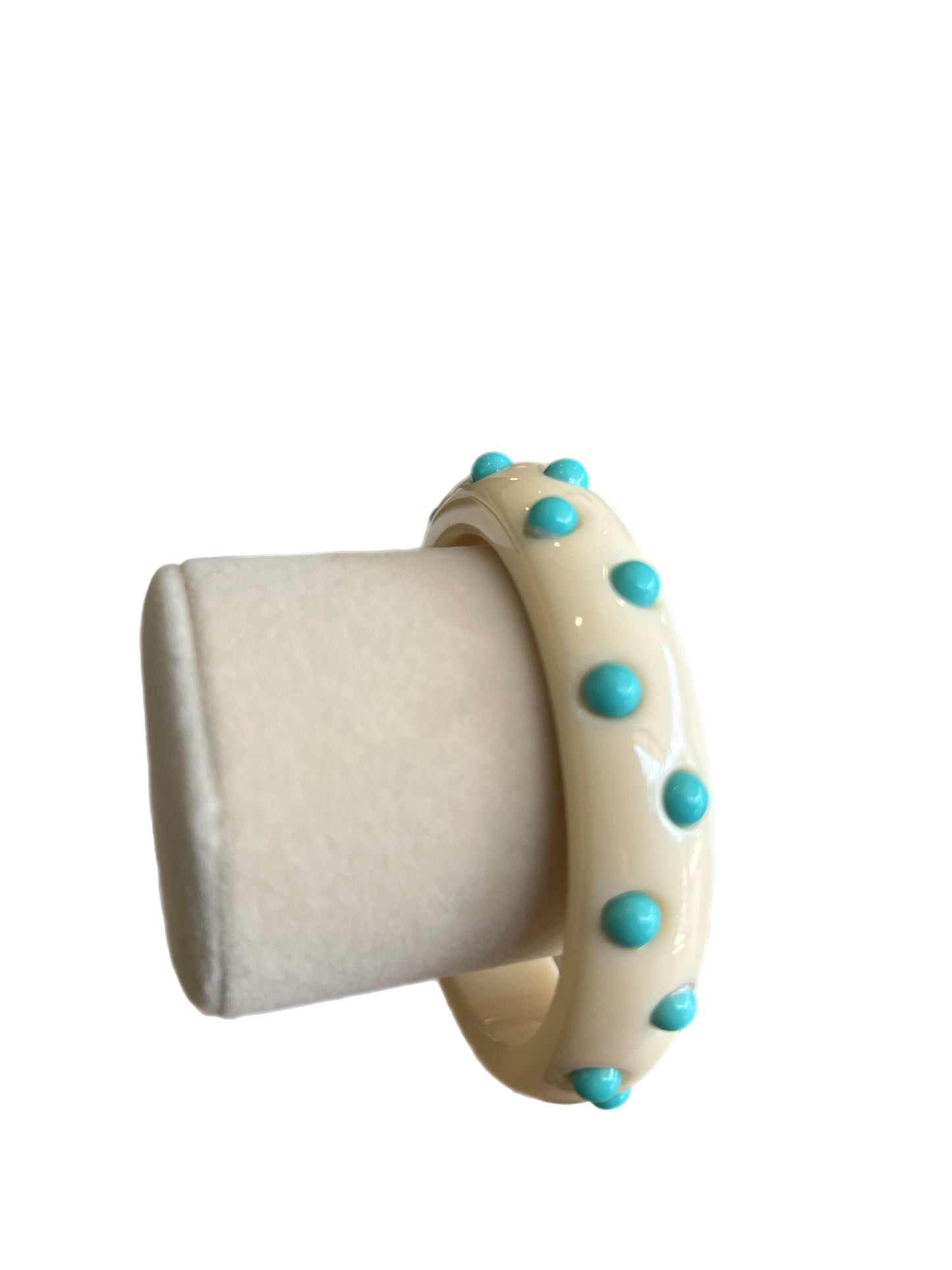 Cream And Turquoise Spike Cuff