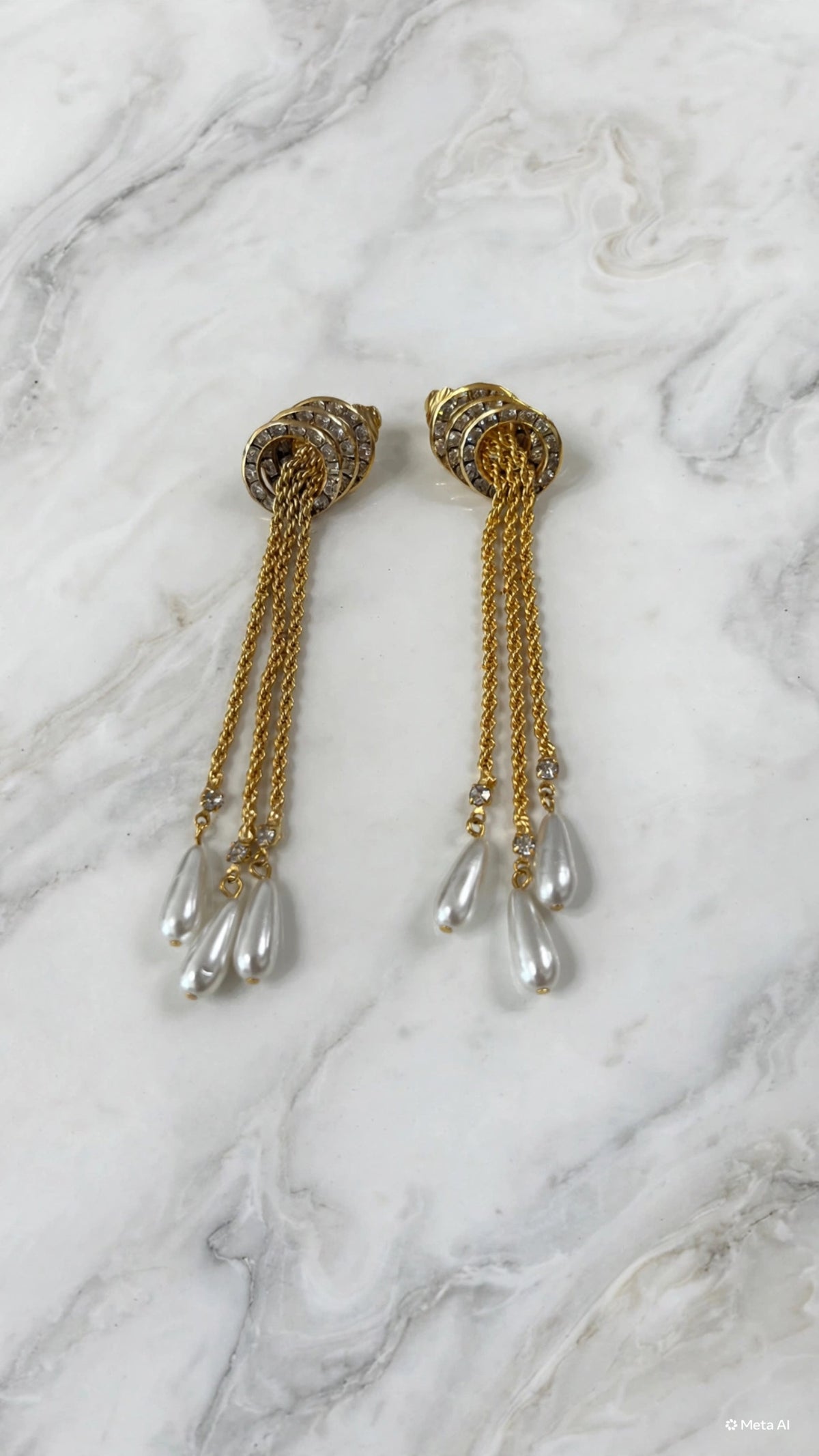 Rope Pearl Tassel Earrings