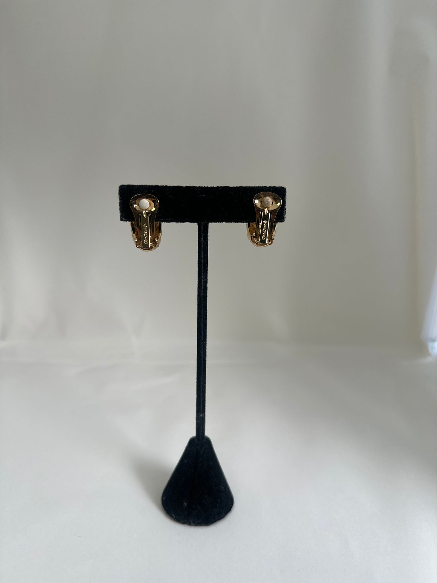 Vintage Christian Dior Pave Rhinestone Earrings