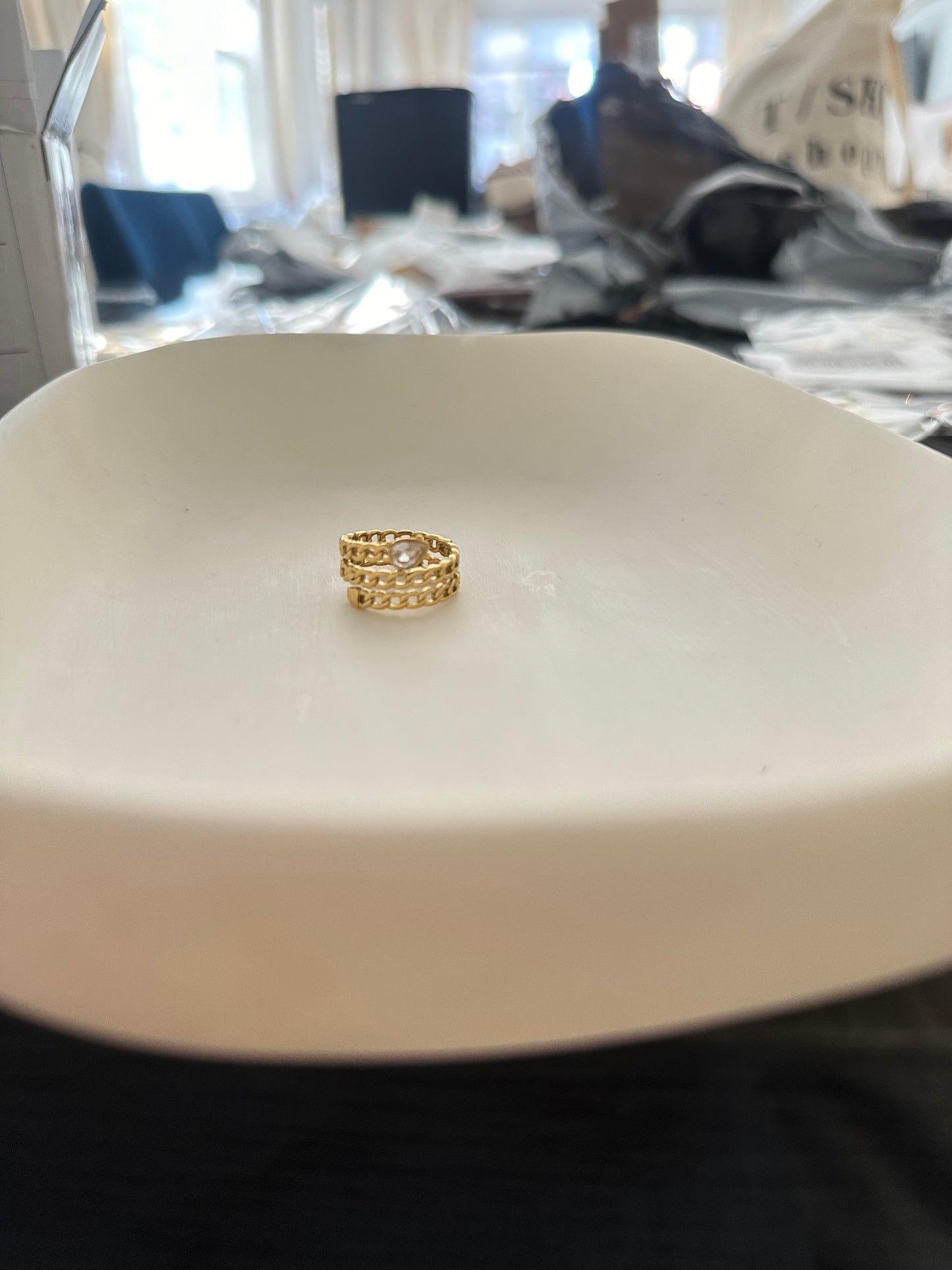 Wrap Around Gold Cz Stone Ring
