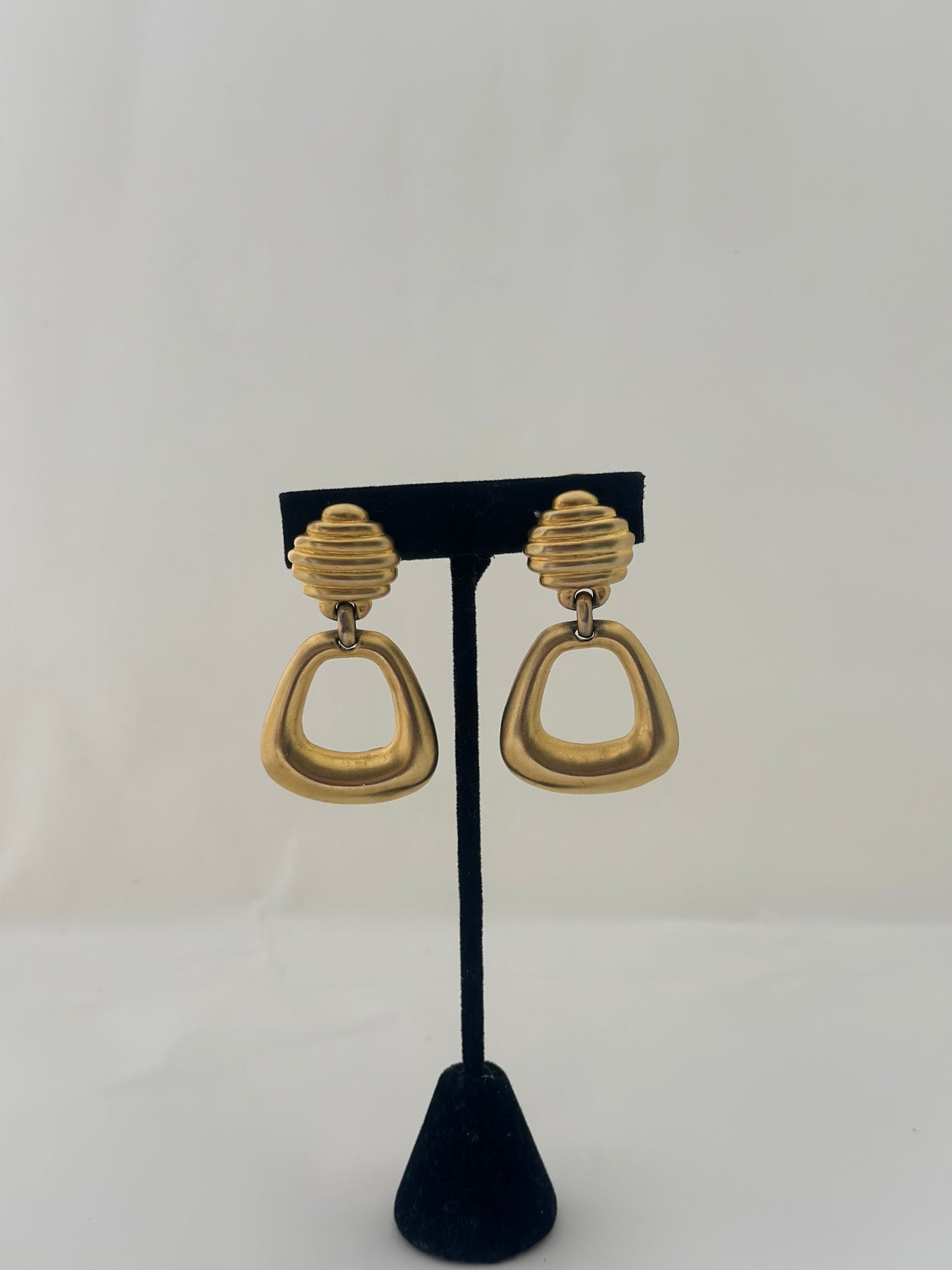 Vintage Gold Matte Dangle Earrings