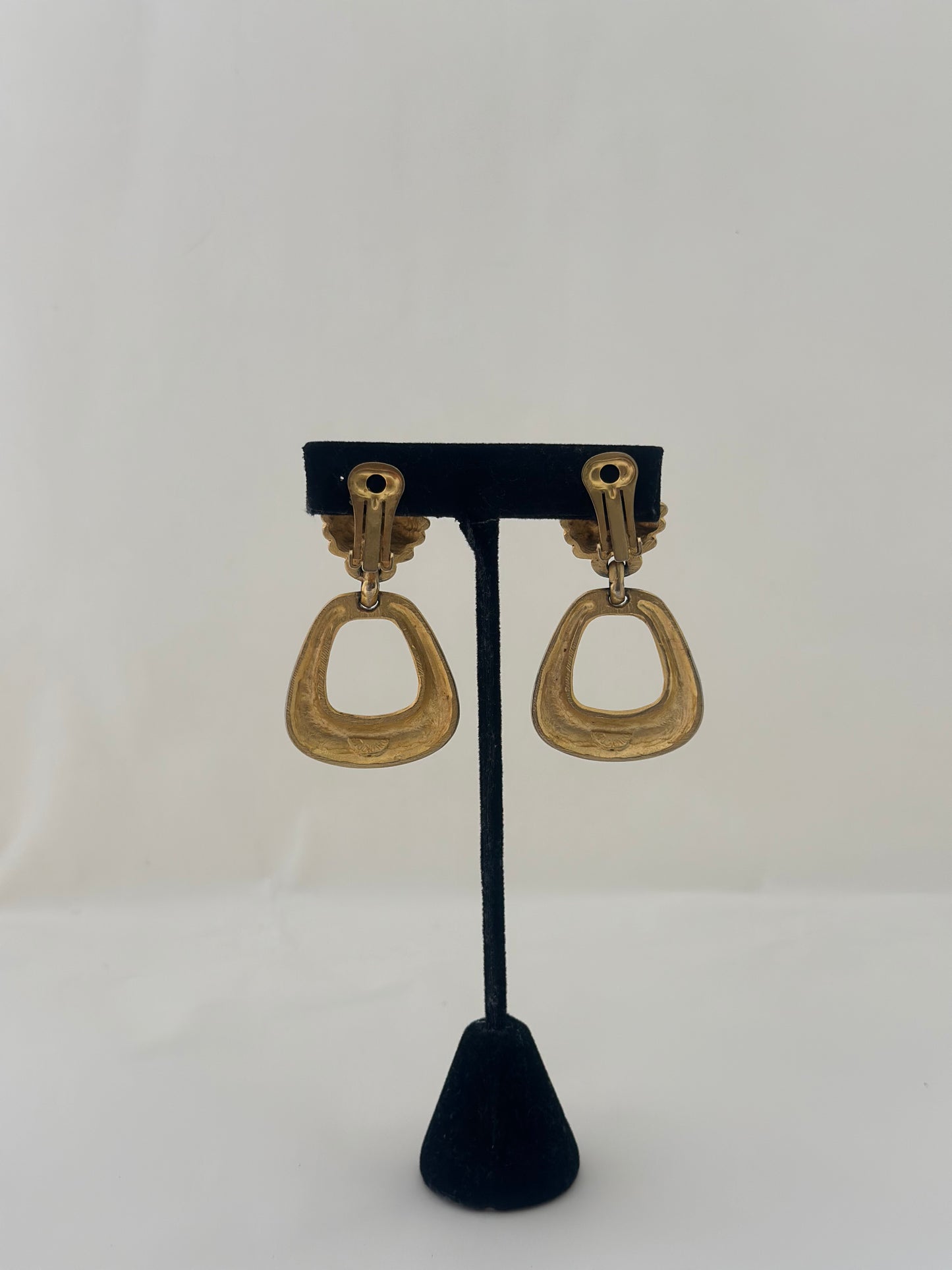 Vintage Gold Matte Dangle Earrings