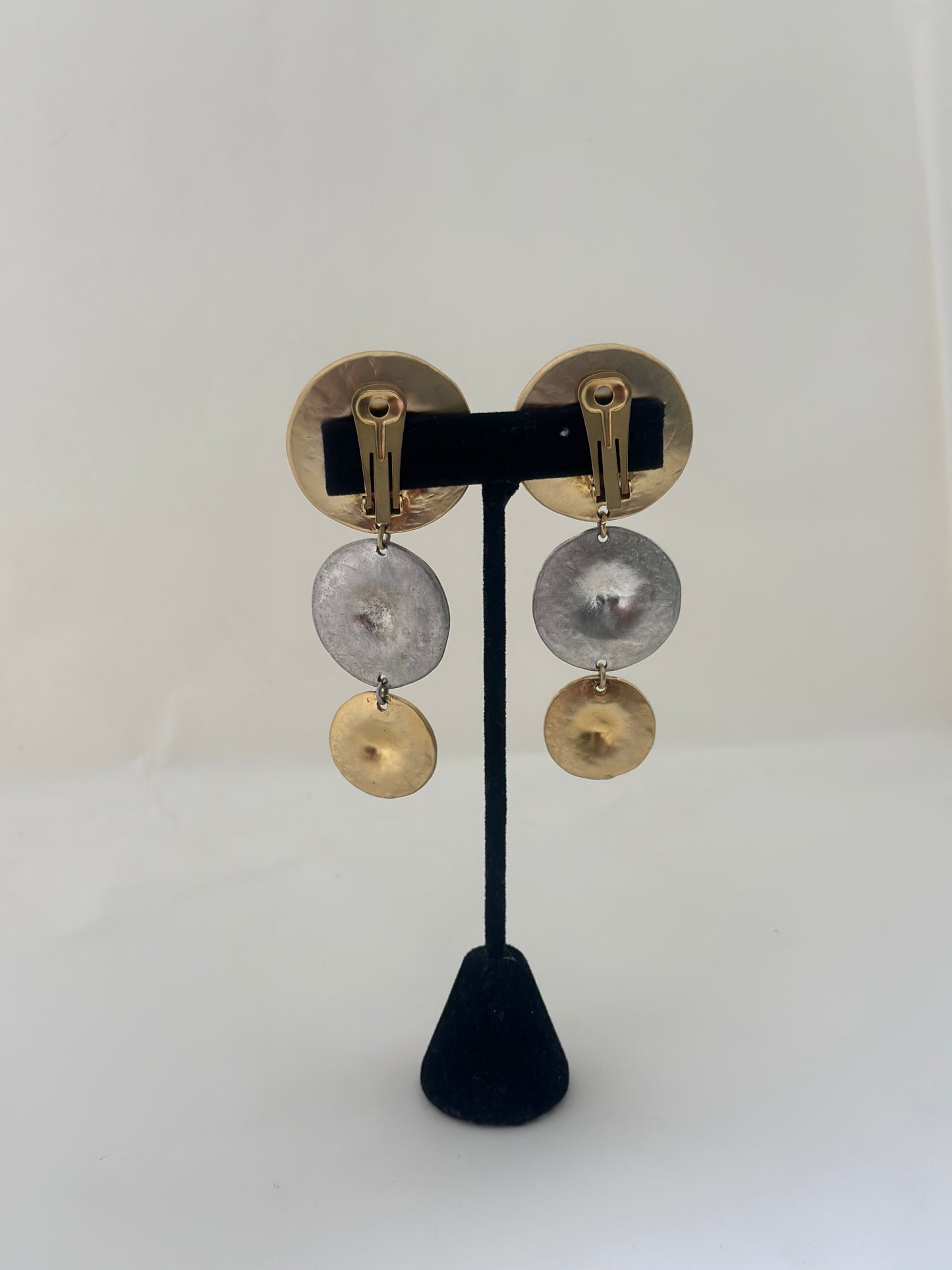 Vintage Hammered Circles Dangle Earrings