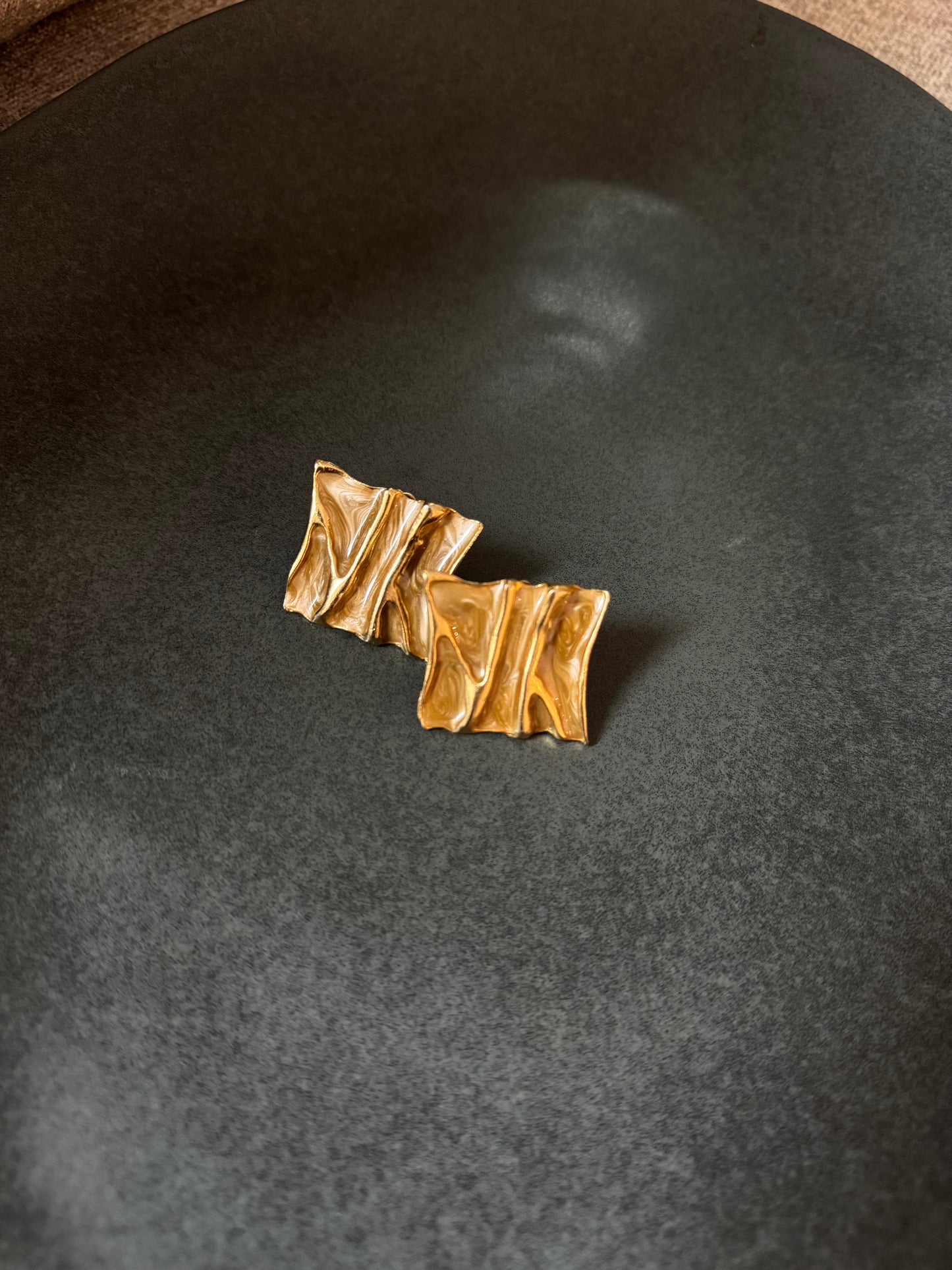 Chunky Gold Square Earring