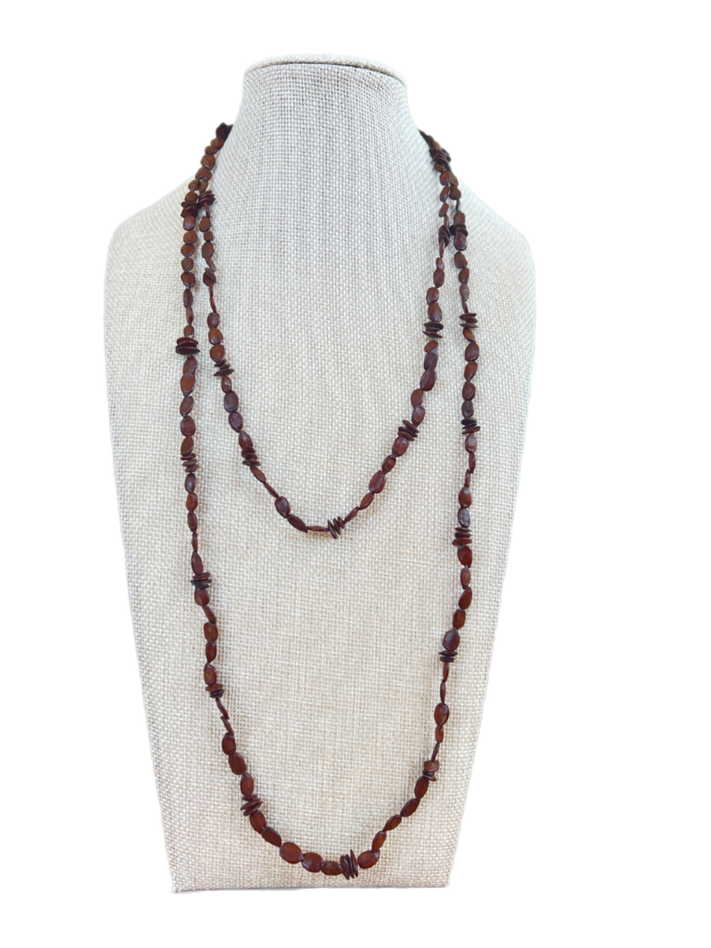 Brown Beaded Layered Necklaces