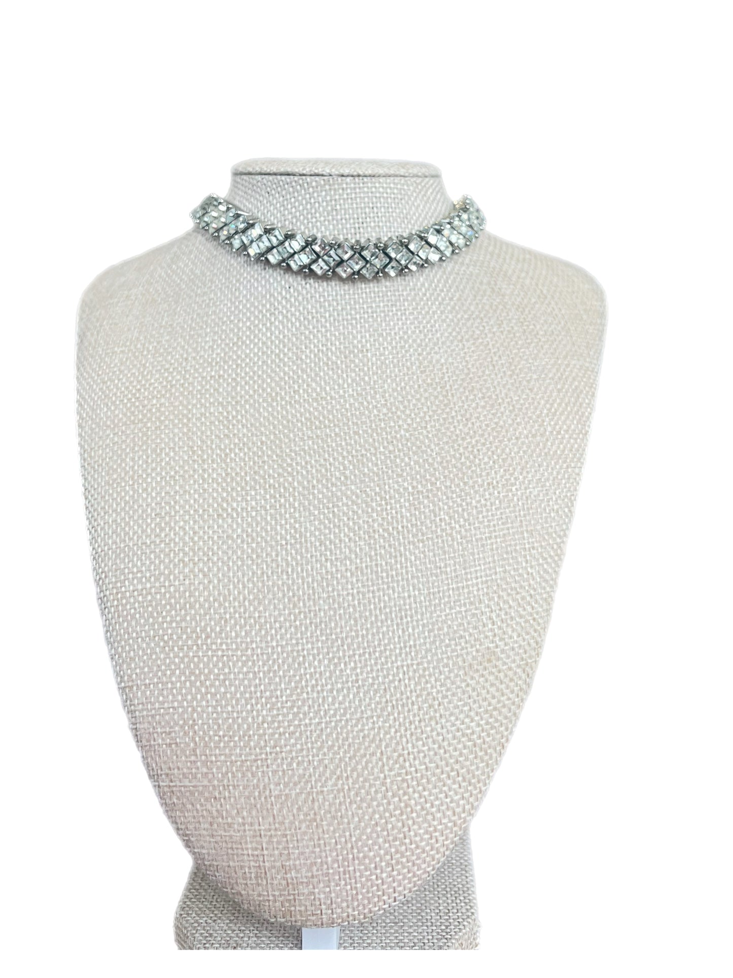 Vintage Square Rhinestone Choker Adjustable