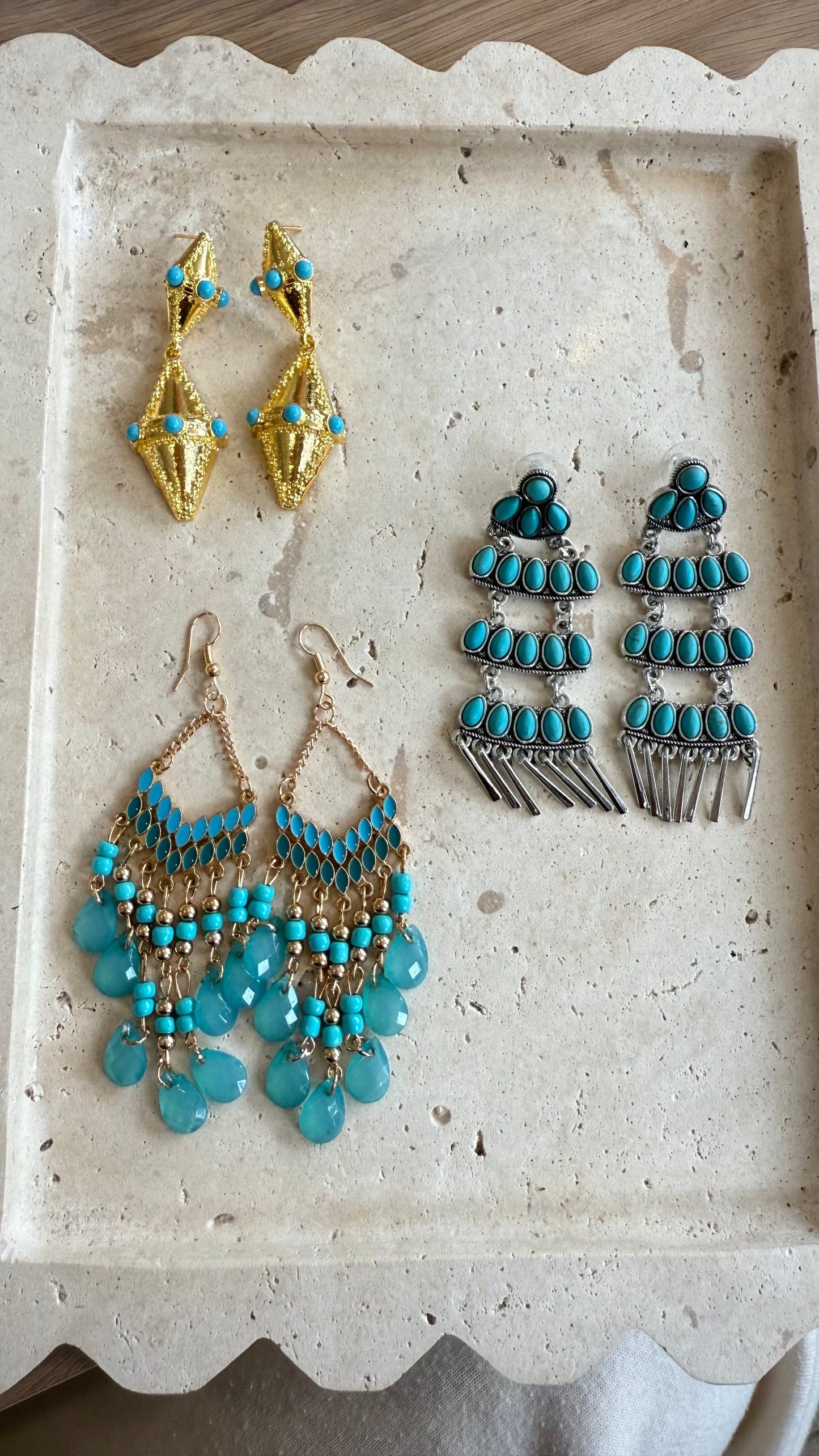 Gold and Turquoise Earring