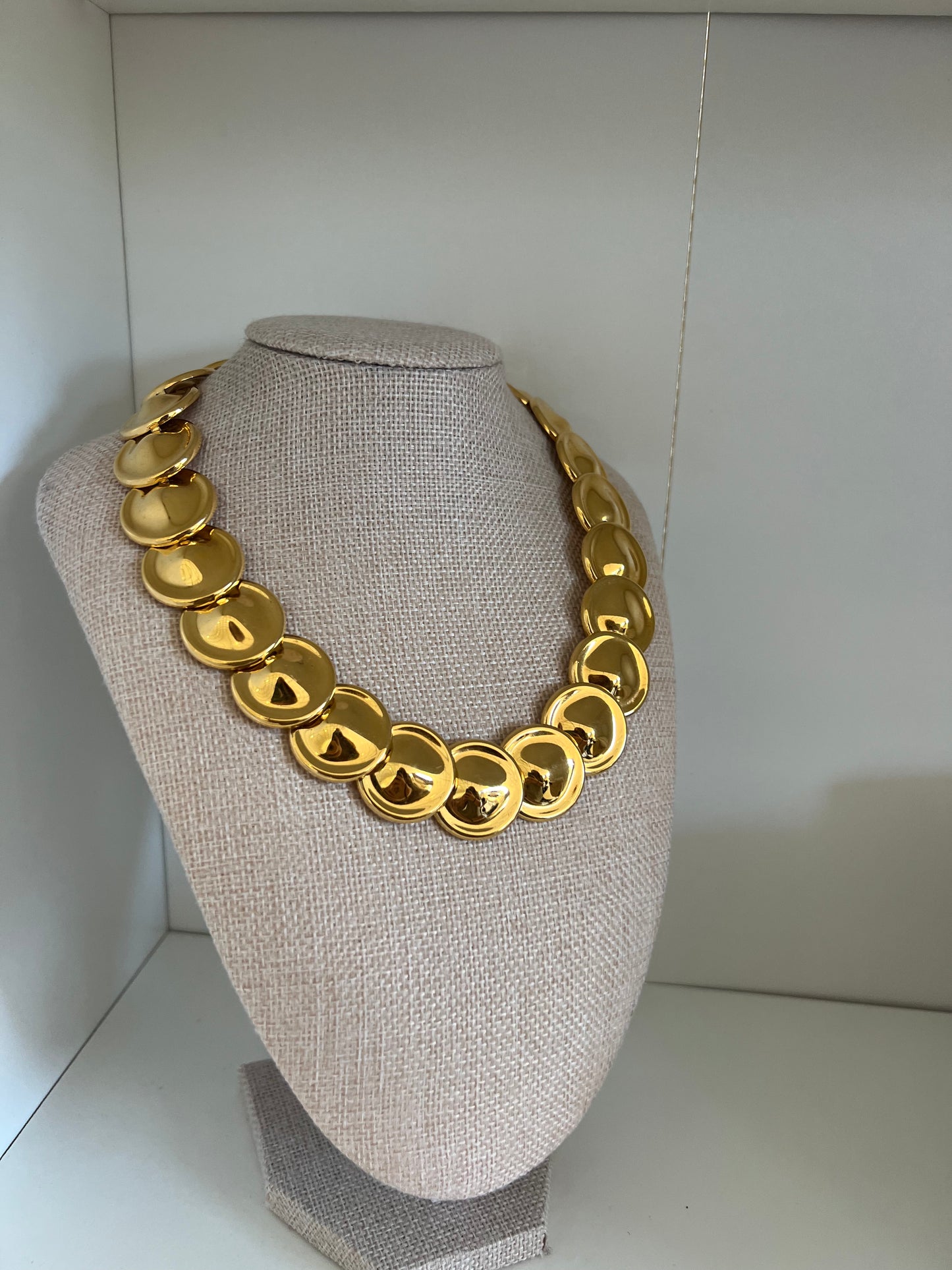 Gold hammered Collar Necklace