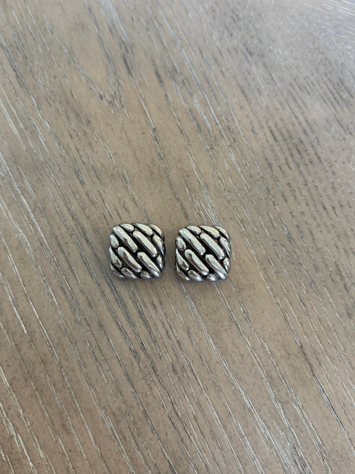 Vintage Ciner Silver Linked Earrings