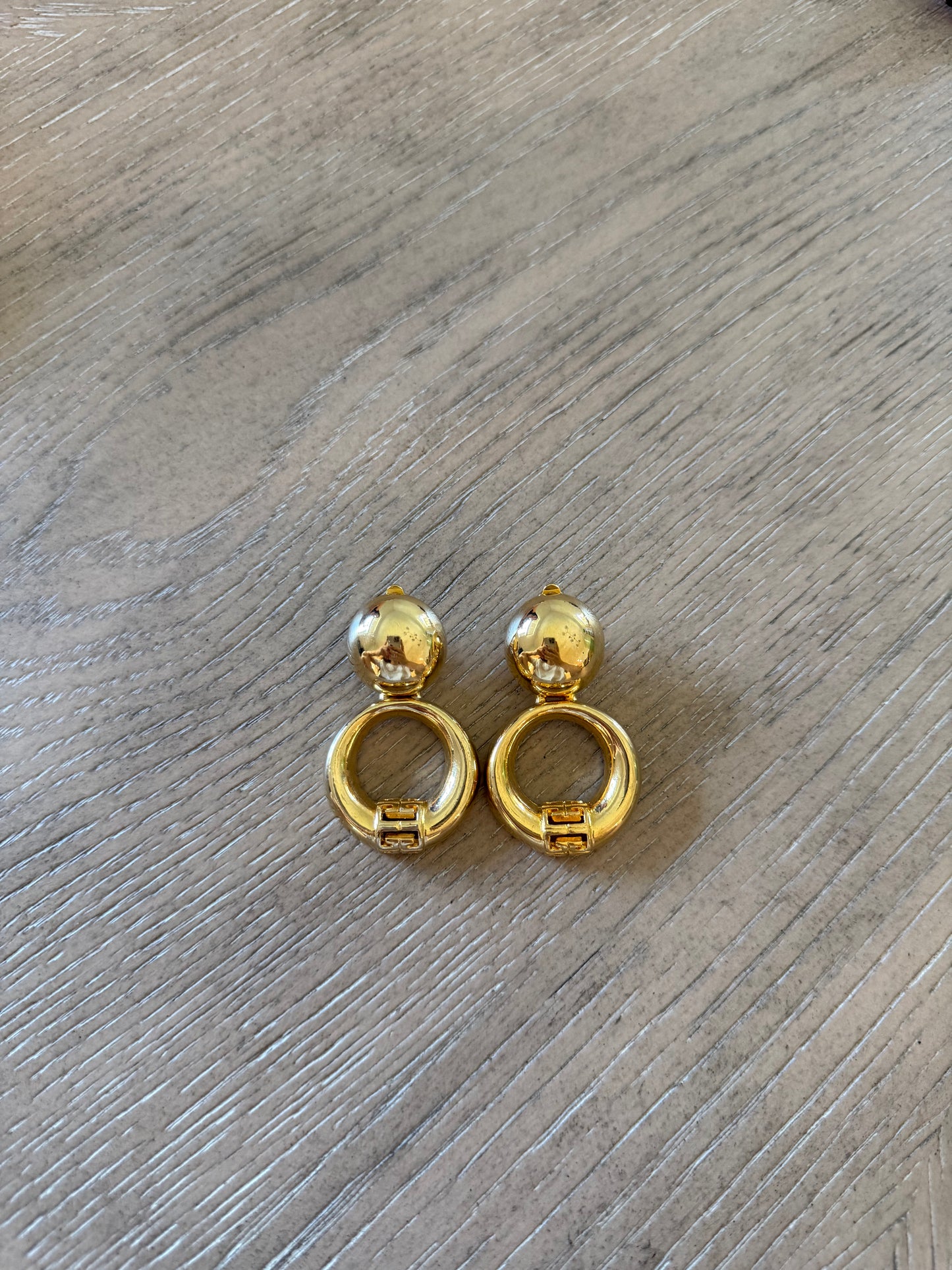 Vintage Givenchy Gold Door Knocker Earrings