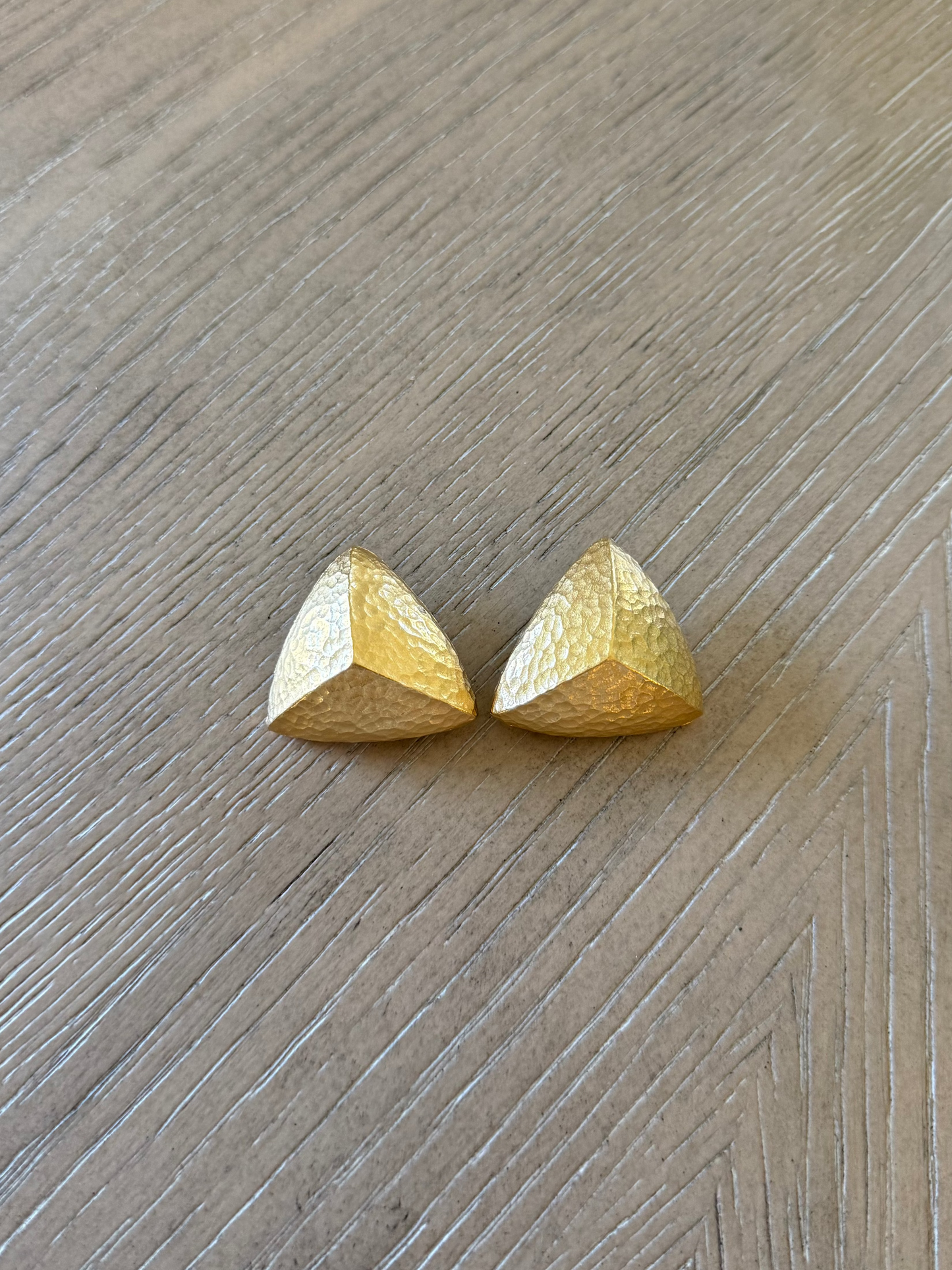 Vintage Givenchy Gold Hammered Earrings
